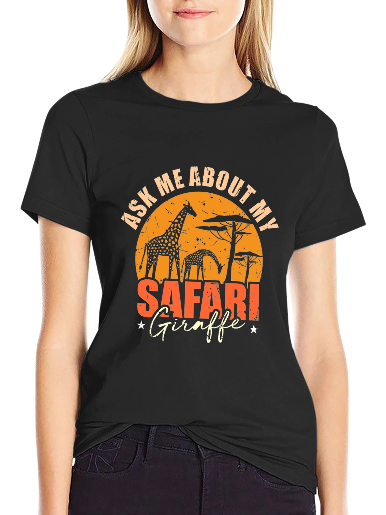 Safari Giraffe Graphic T-Shirt