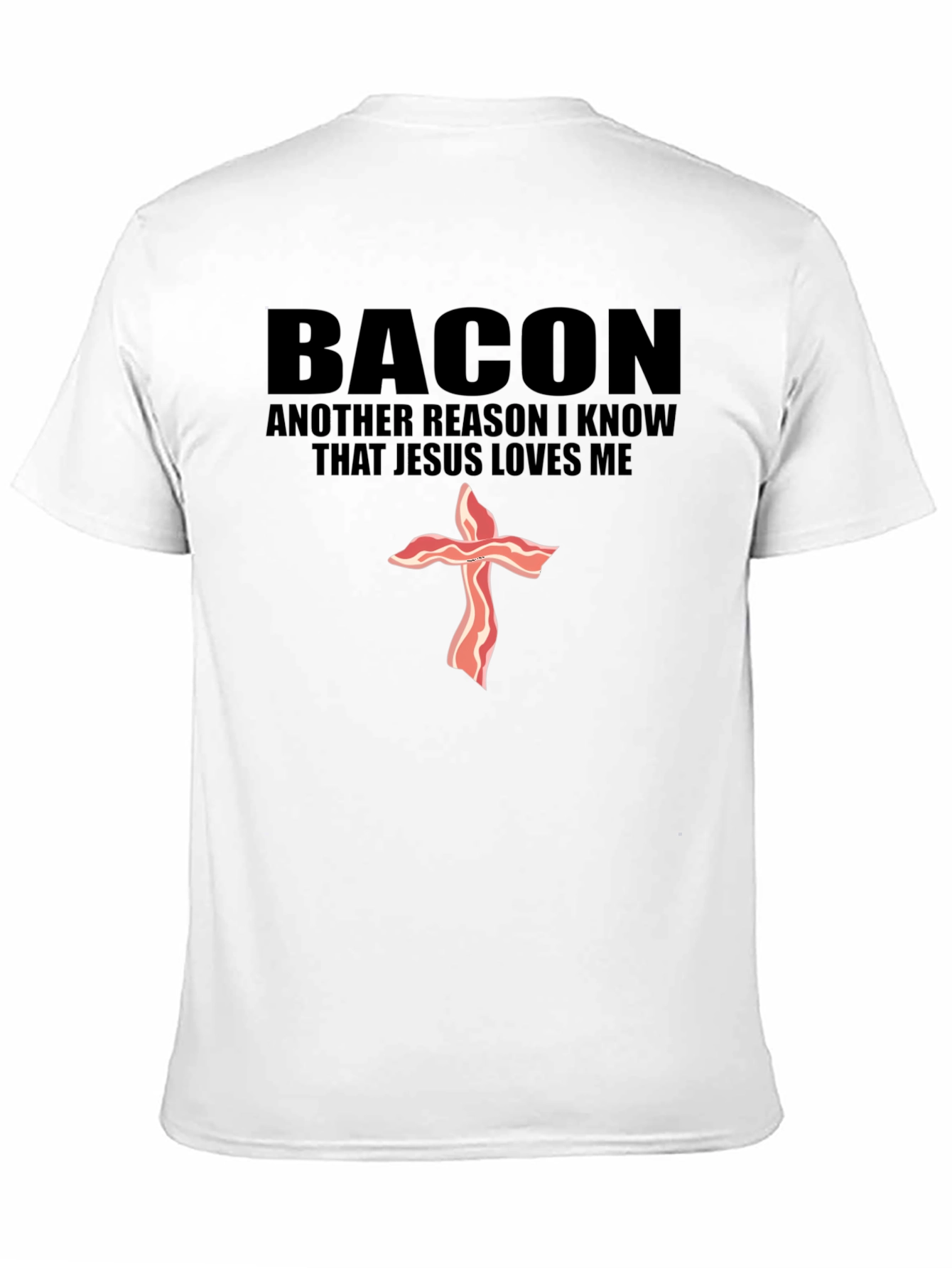 Bacon Jesus Loves Me Black T-Shirt