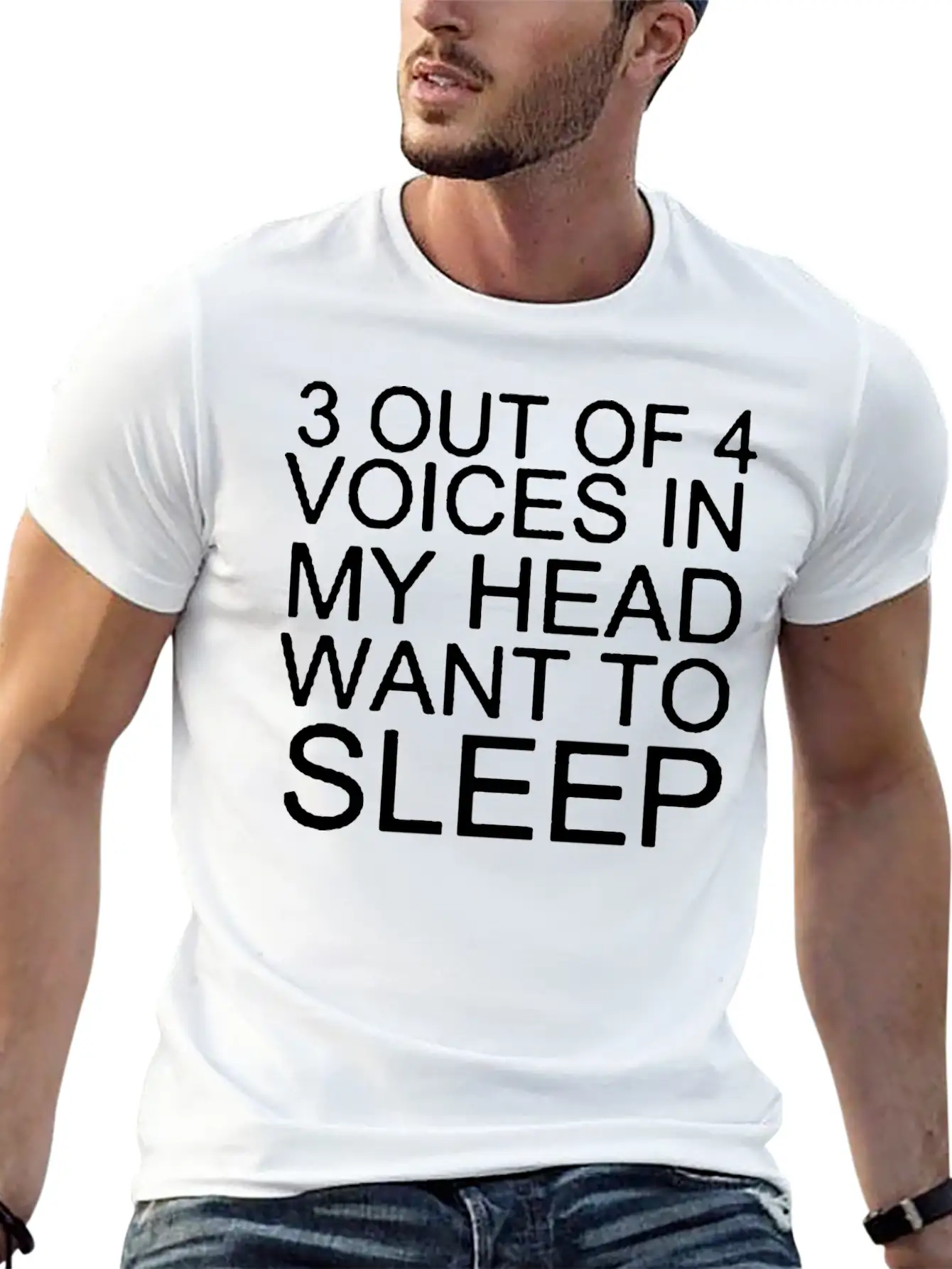 3 Out Of 4 Voice In My Head Want To Sleep Lightweight Cotton T-Shirt – Daily Comfort Graphic Shirt