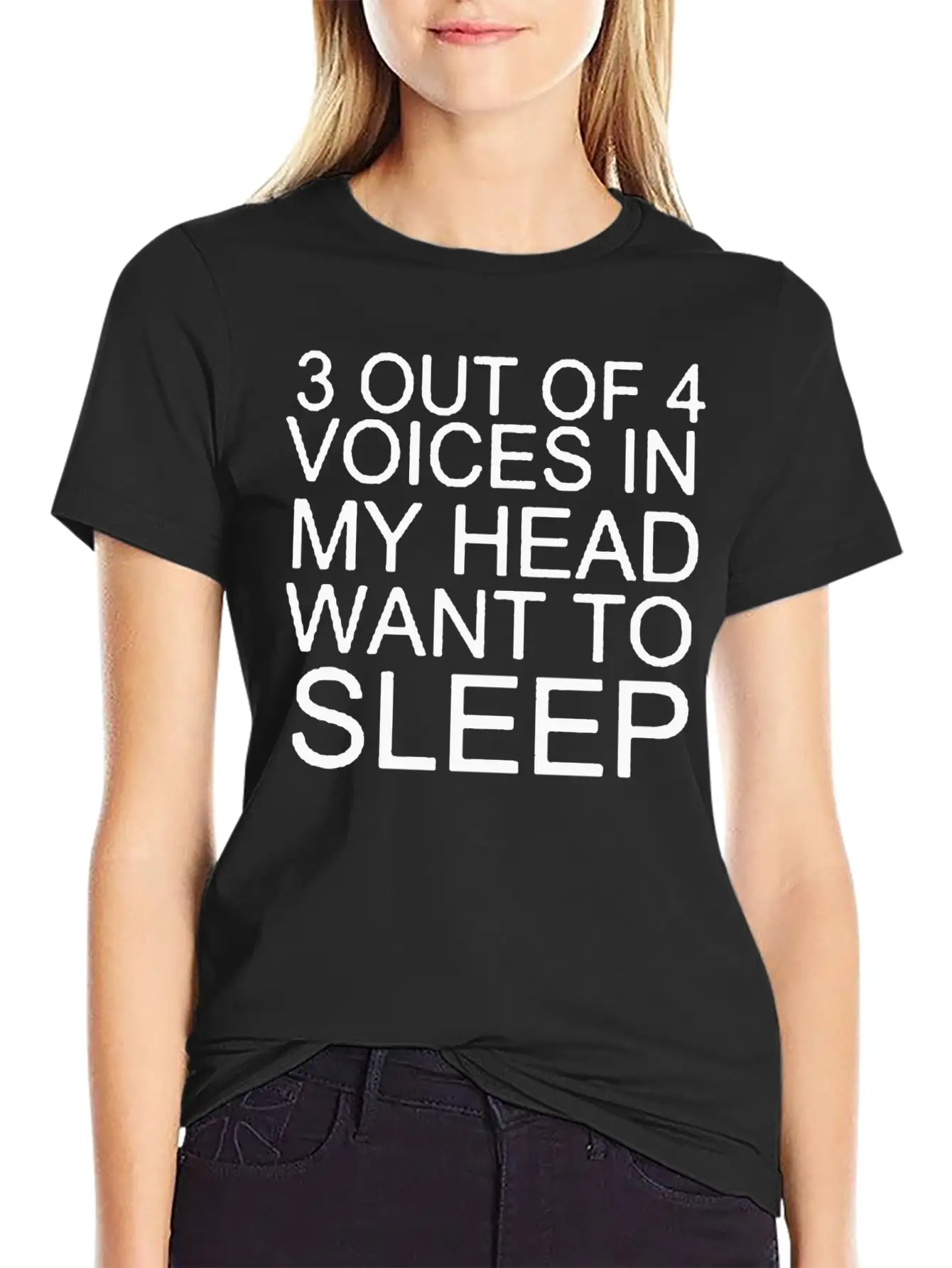 3 Out Of 4 Voice In My Head Want To Sleep Lightweight Cotton T-Shirt – Daily Comfort Graphic Shirt