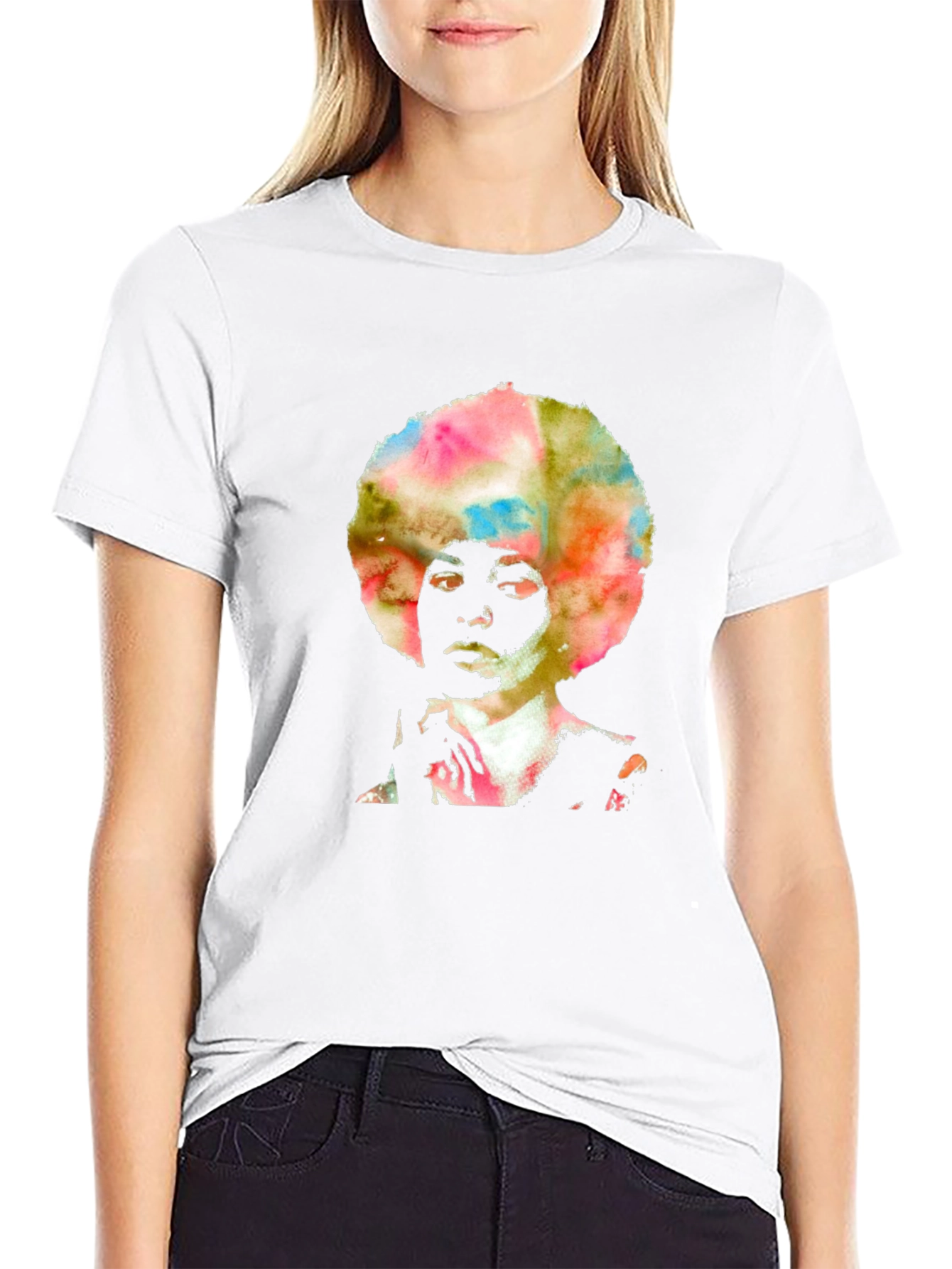 Retro Afro Art Mens Black T-Shirt