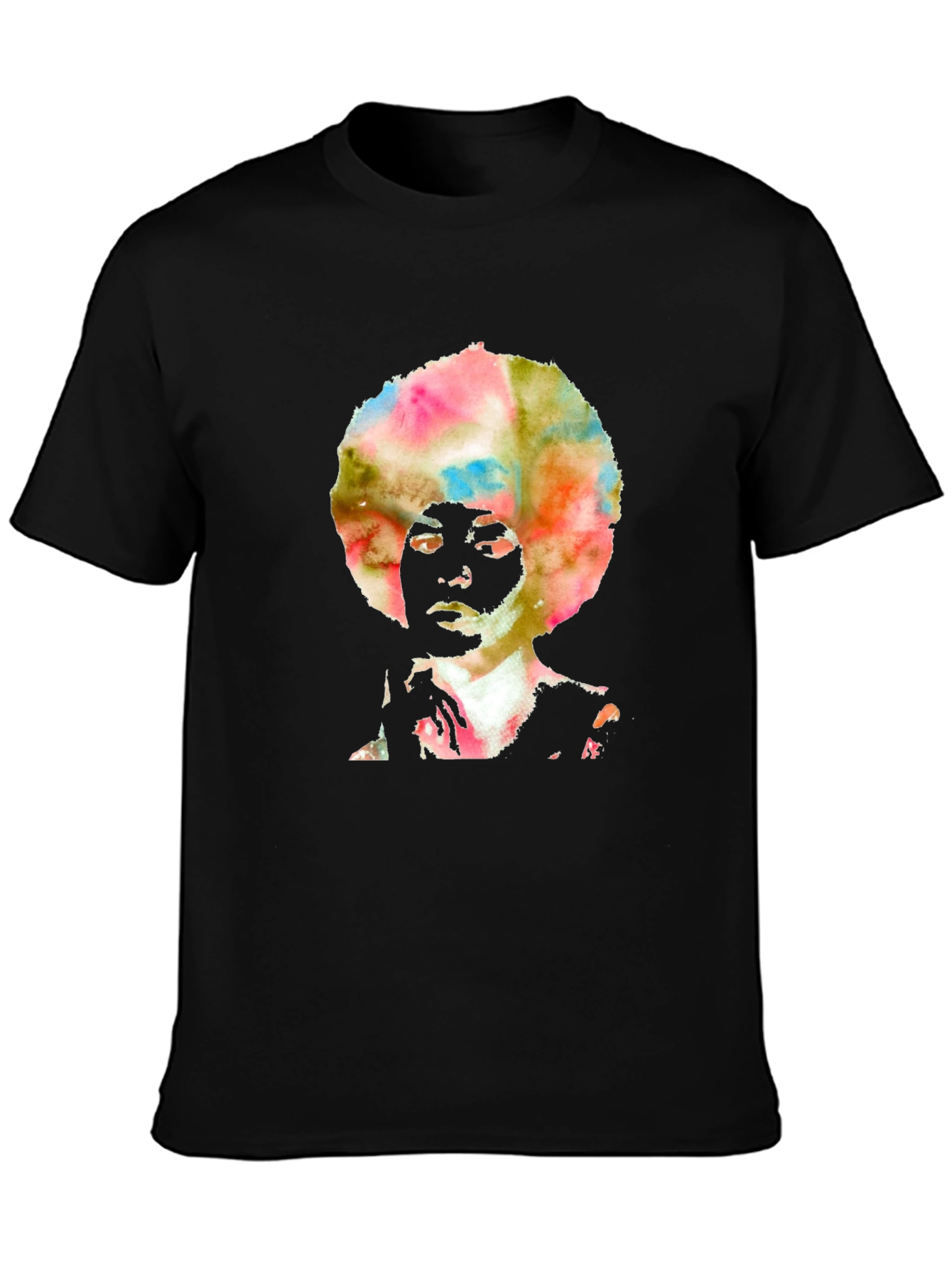 Retro Afro Art Mens Black T-Shirt