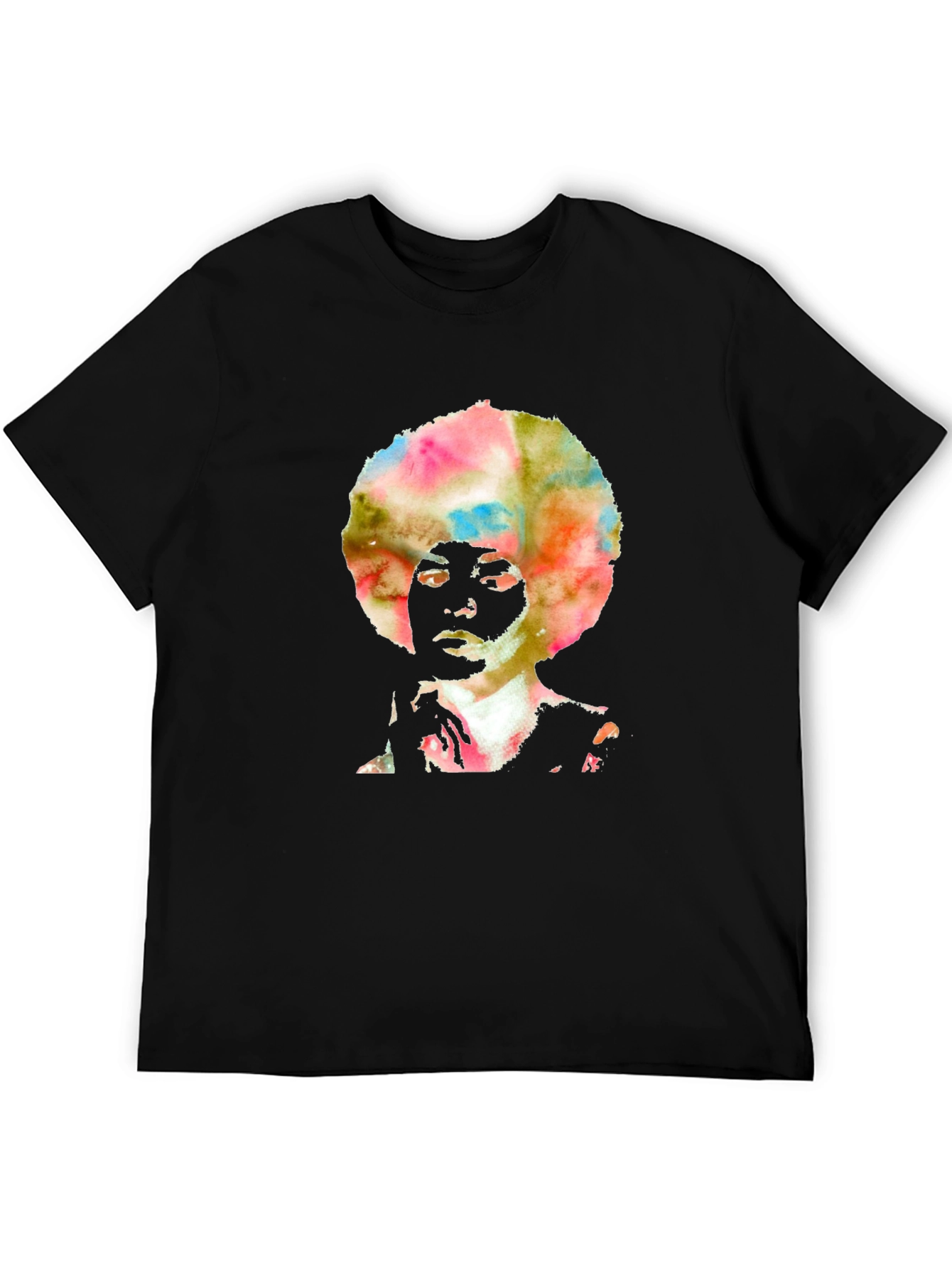 Retro Afro Art Mens Black T-Shirt