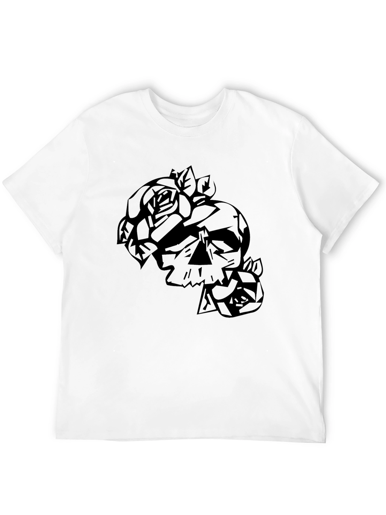 Skull and Roses Graphic Tee - Black