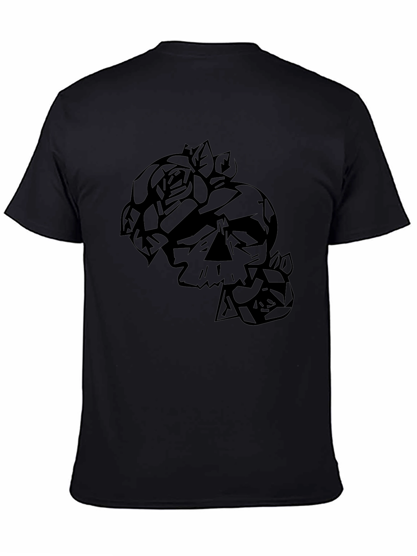 Skull and Roses Graphic Tee - Black
