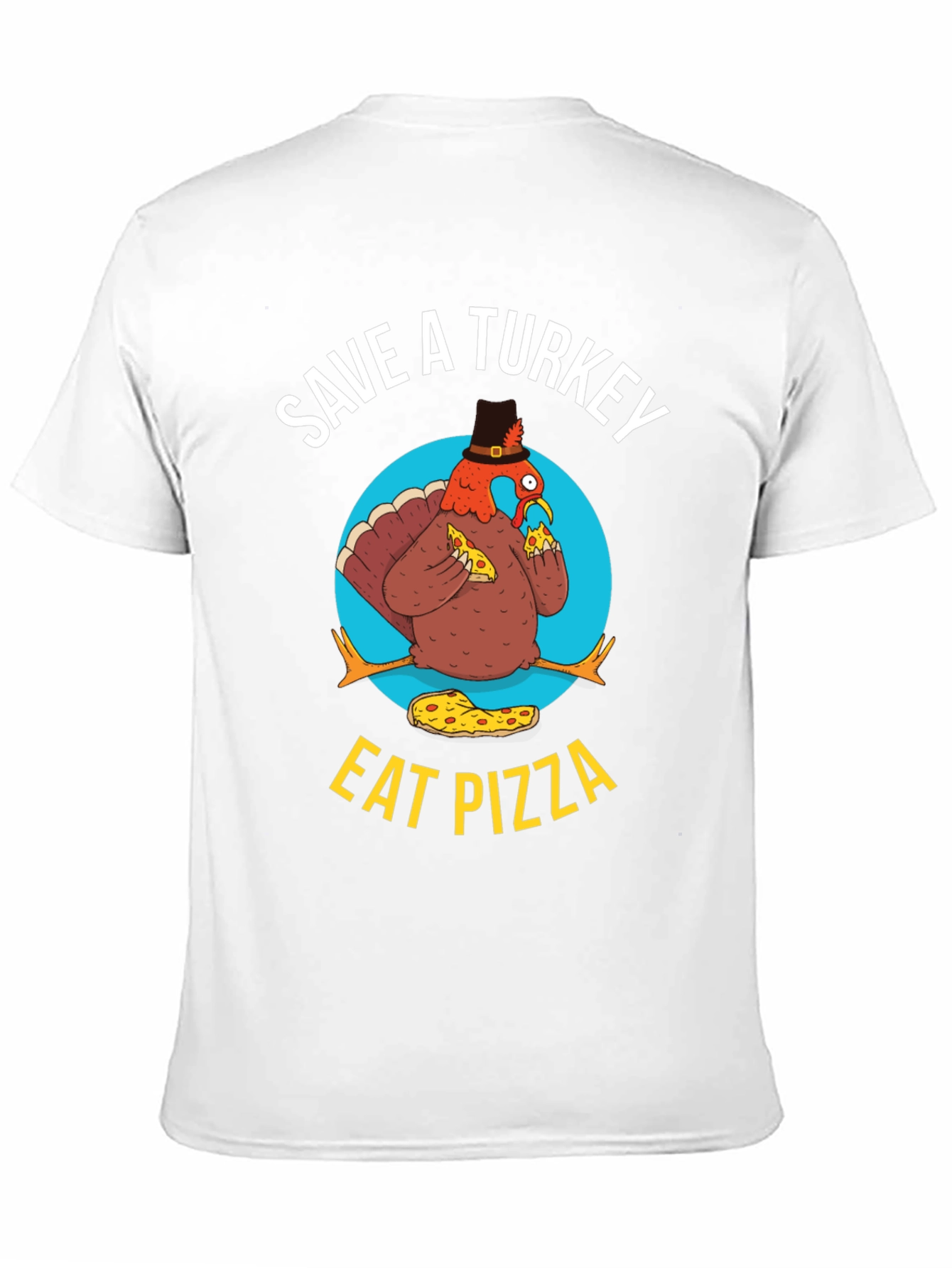 Save A Turkey Eat Pizza Funny Thanksgiving T-Shirt