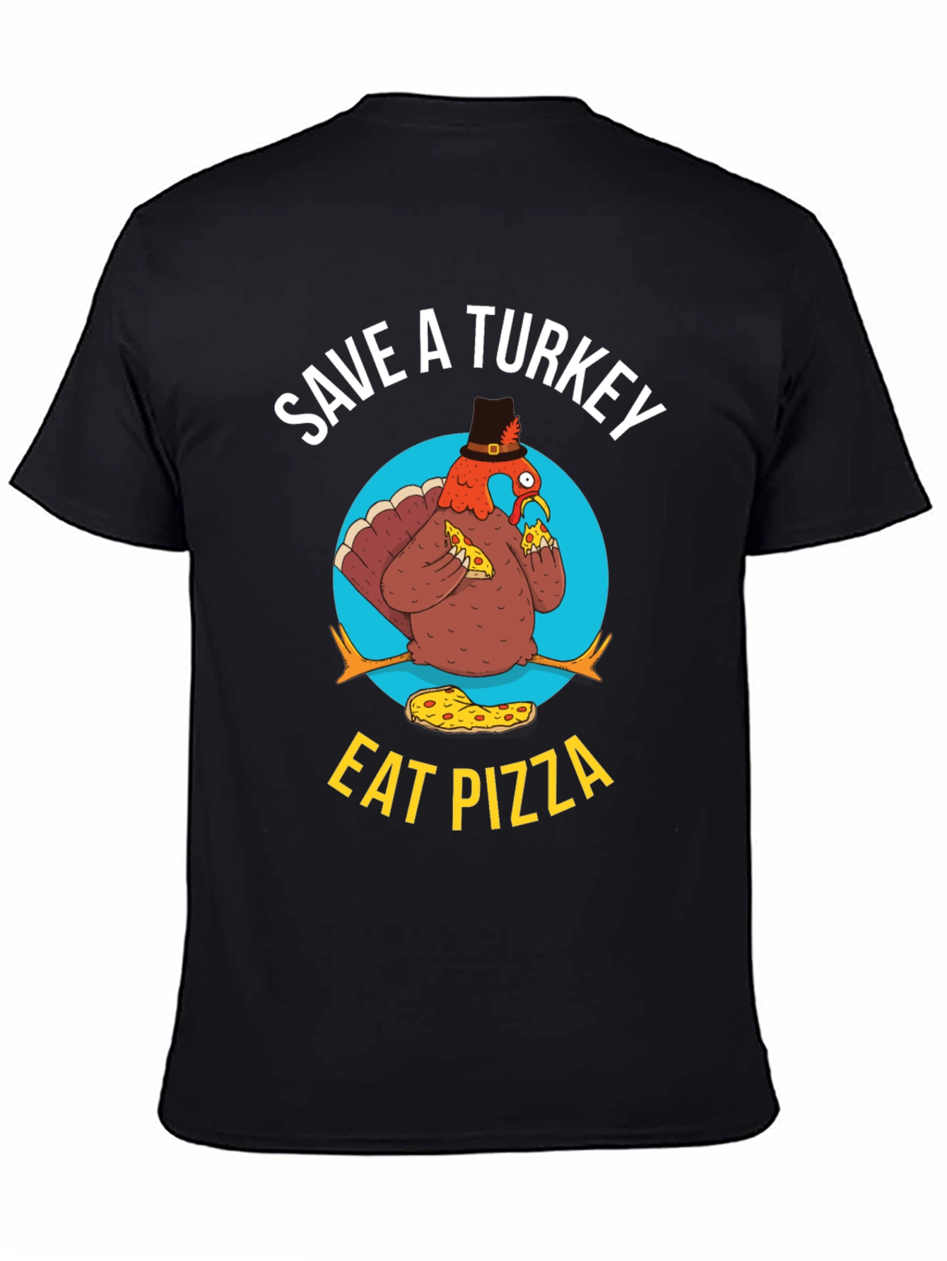 Save A Turkey Eat Pizza Funny Thanksgiving T-Shirt