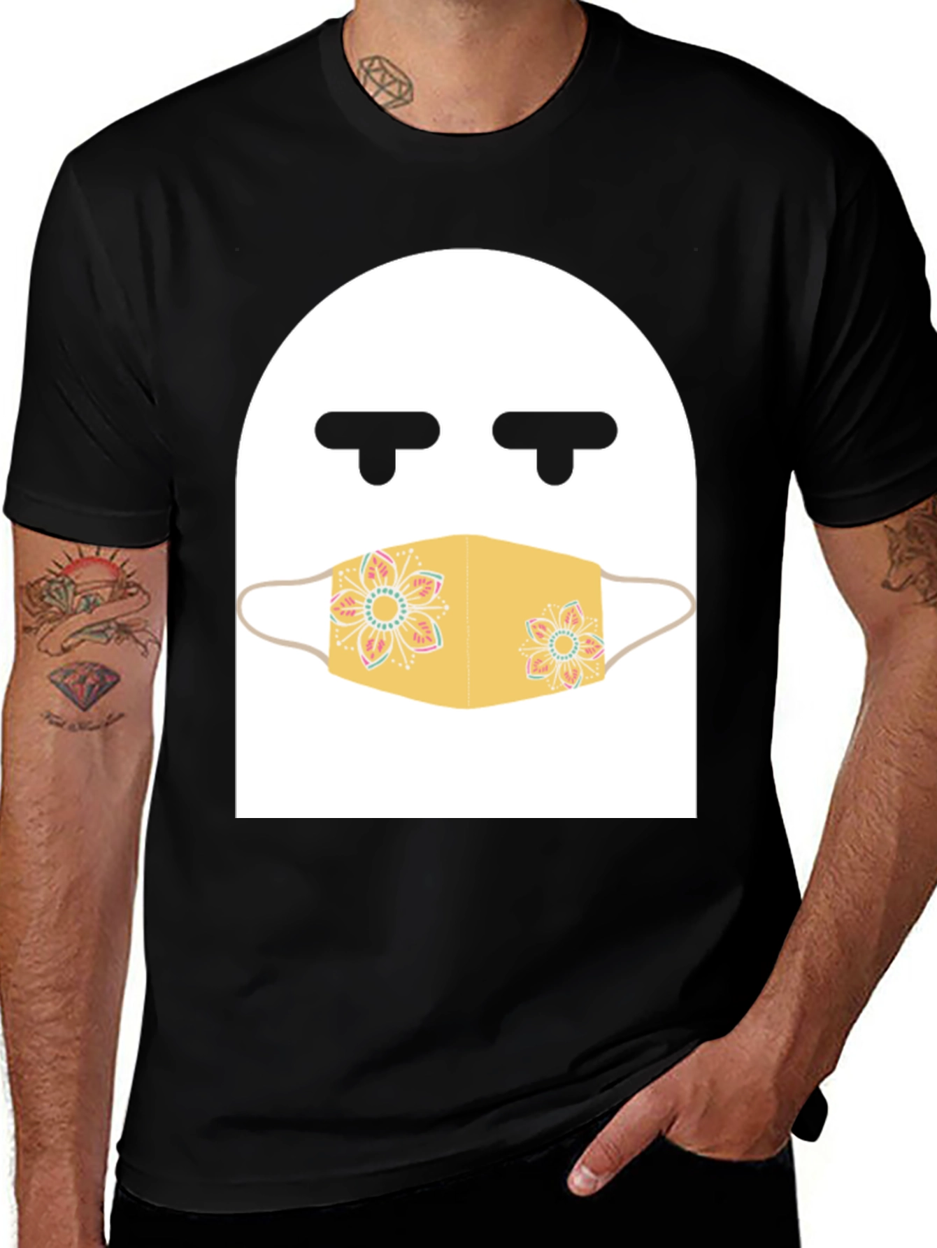 Quarantine Ghost T-Shirt - Masked Funny Tee