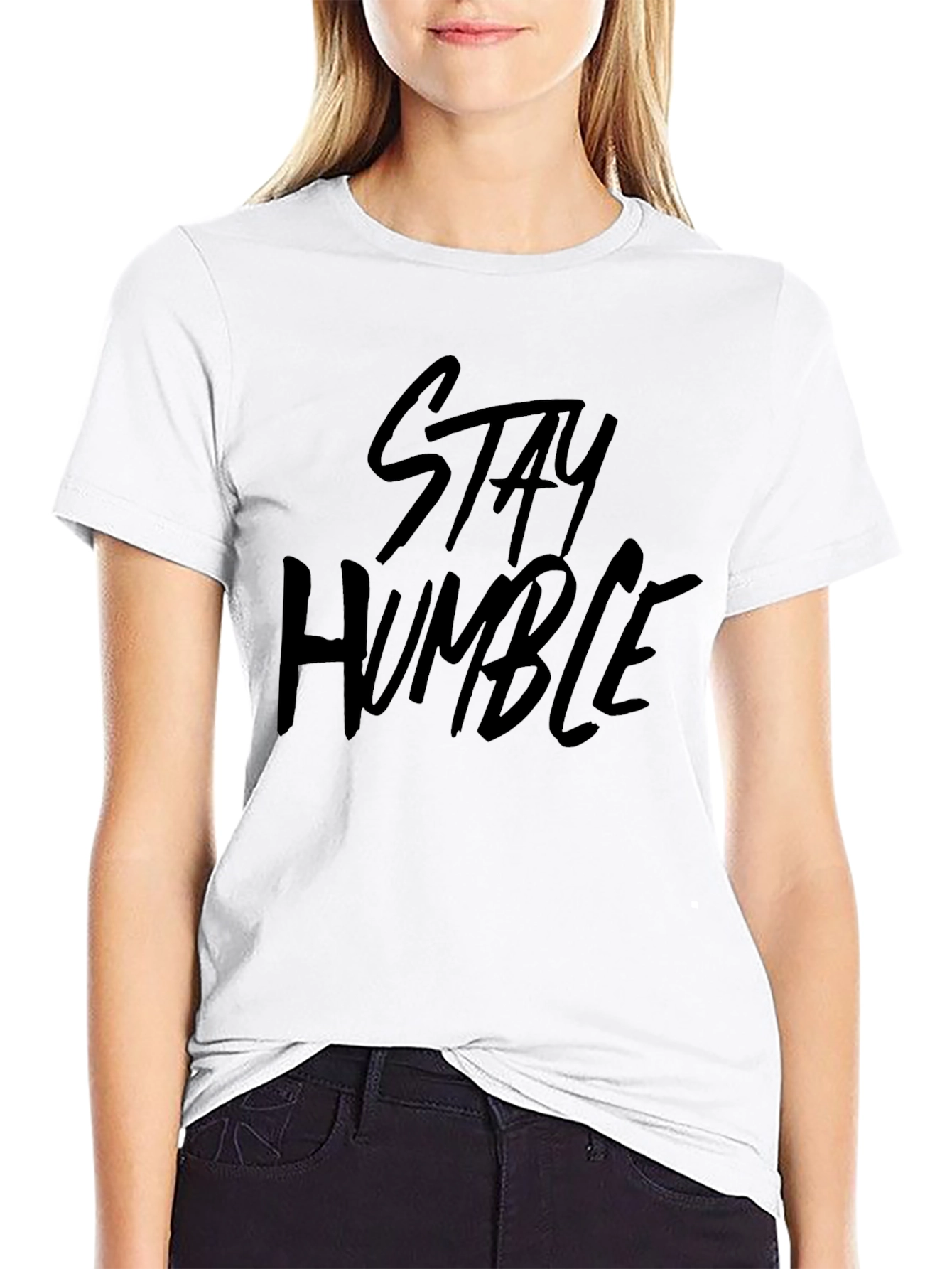 Stay Humble Black Graphic Tee for Men