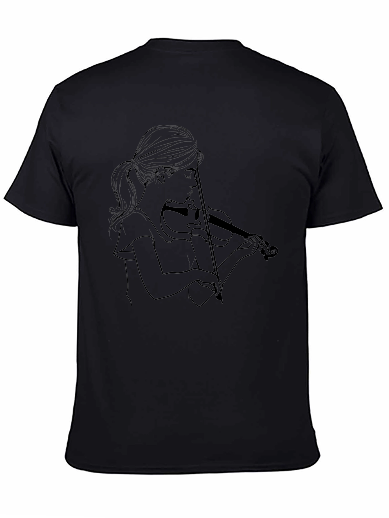 Violinist Graphic Tee - Classic Black Unisex T-Shirt