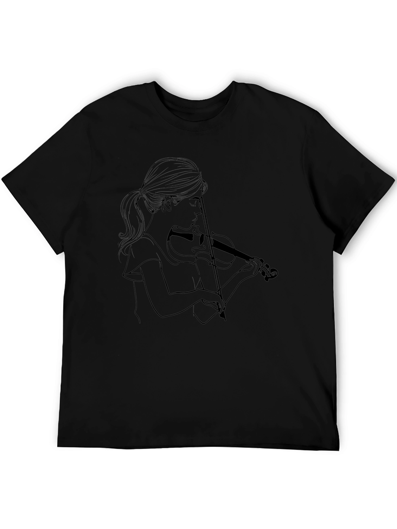 Violinist Graphic Tee - Classic Black Unisex T-Shirt