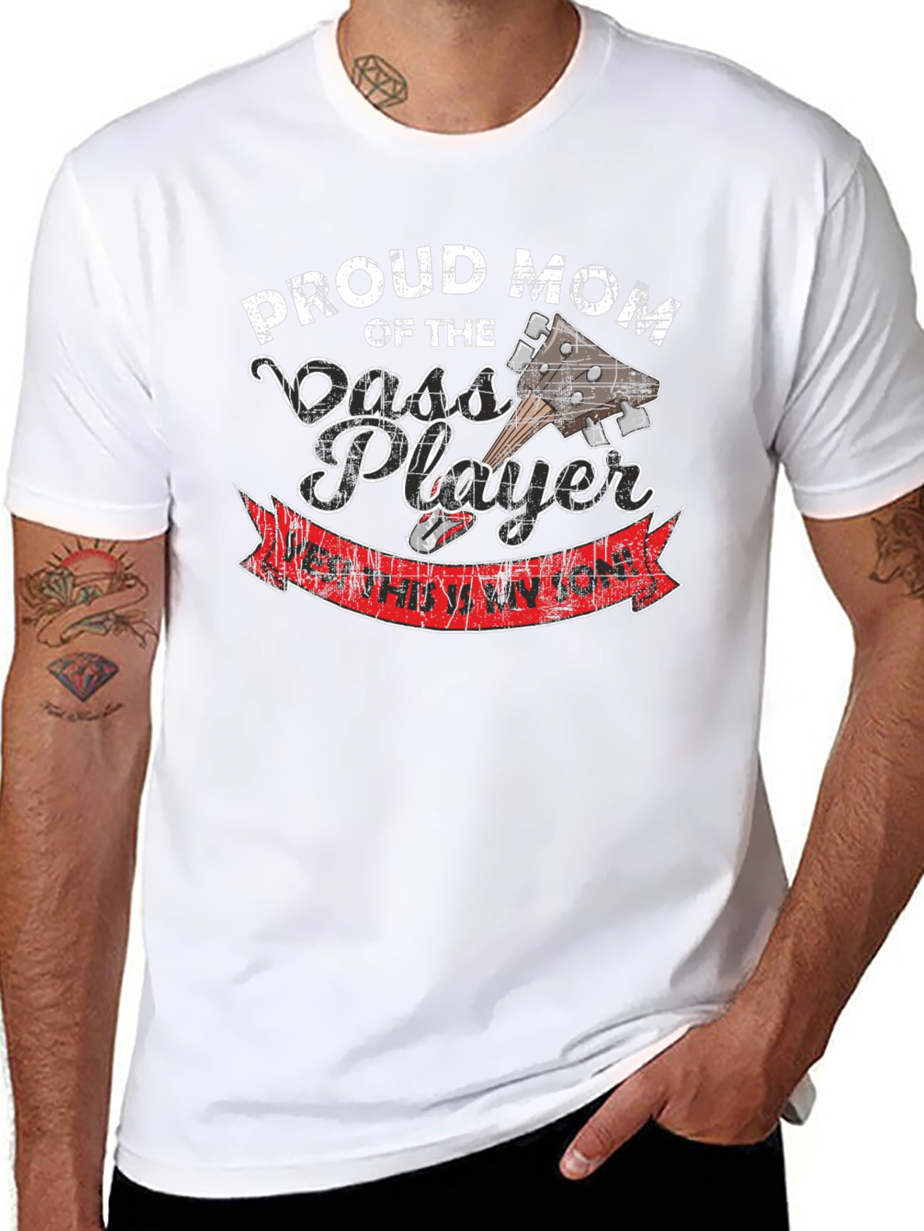 Proud Mom of Bass Player Graphic T-Shirt