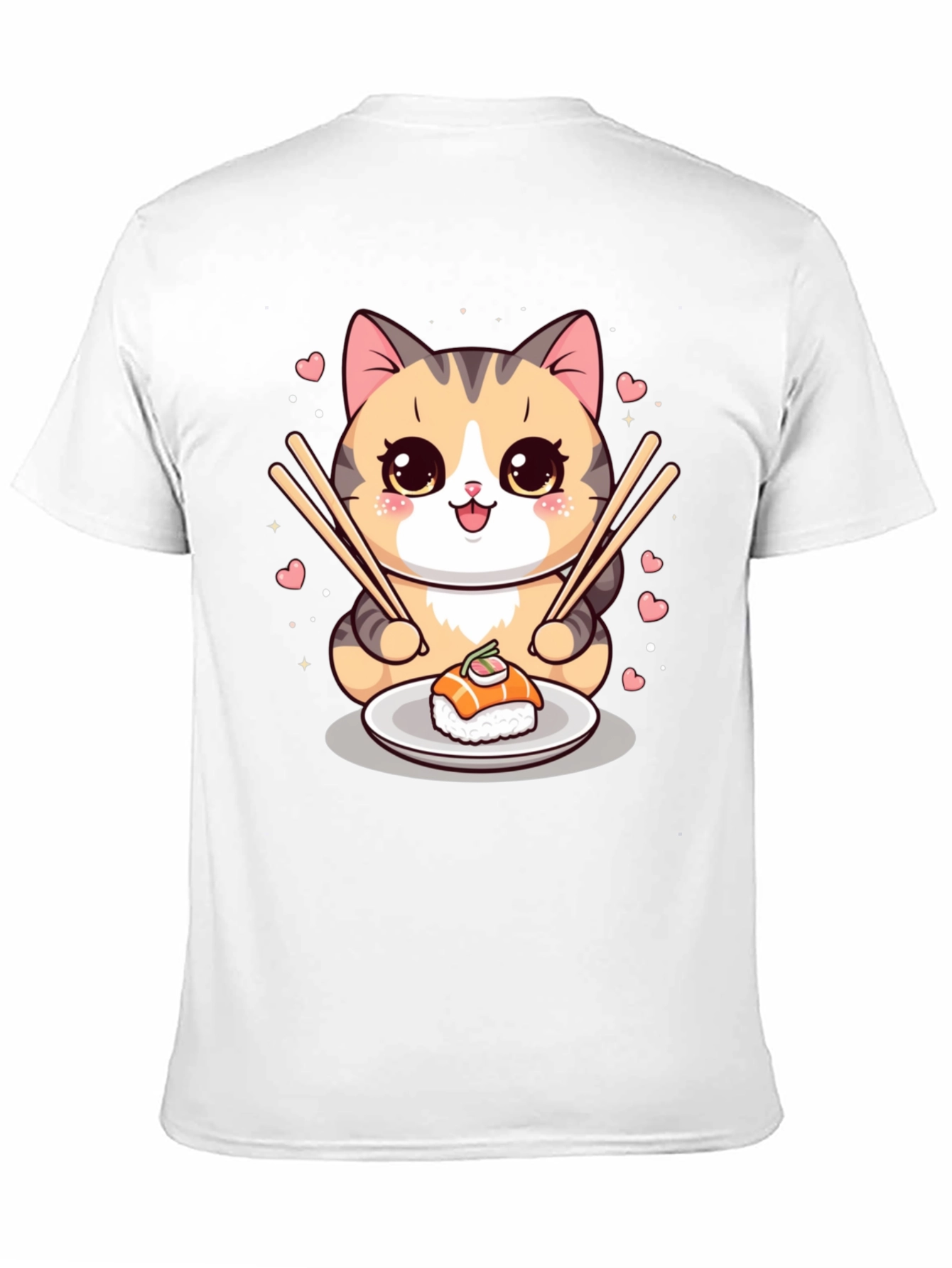 Sushi Cat Graphic Tee - Cute Anime Style