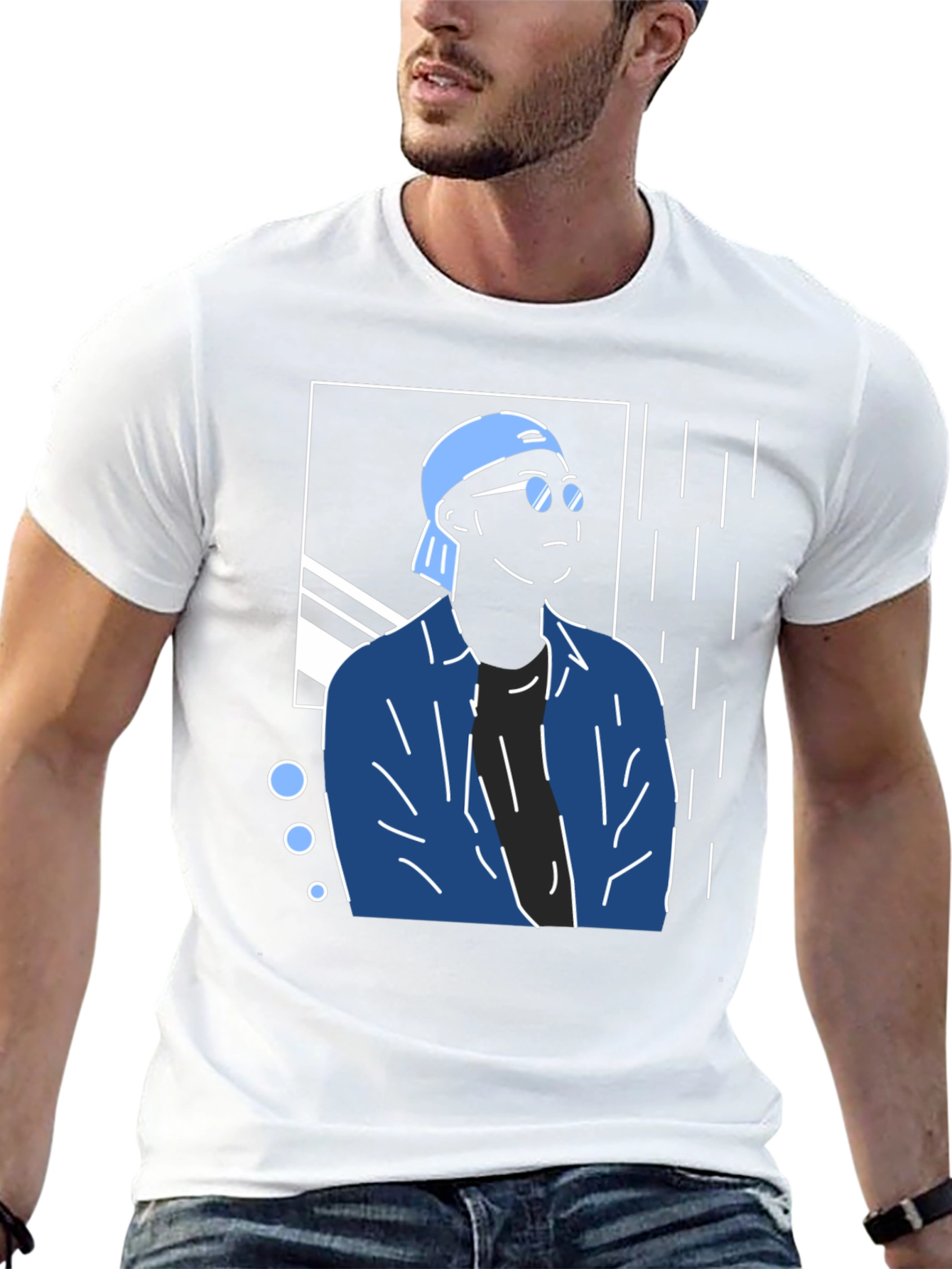 Trendy Graphic Tee - Cool Man Design