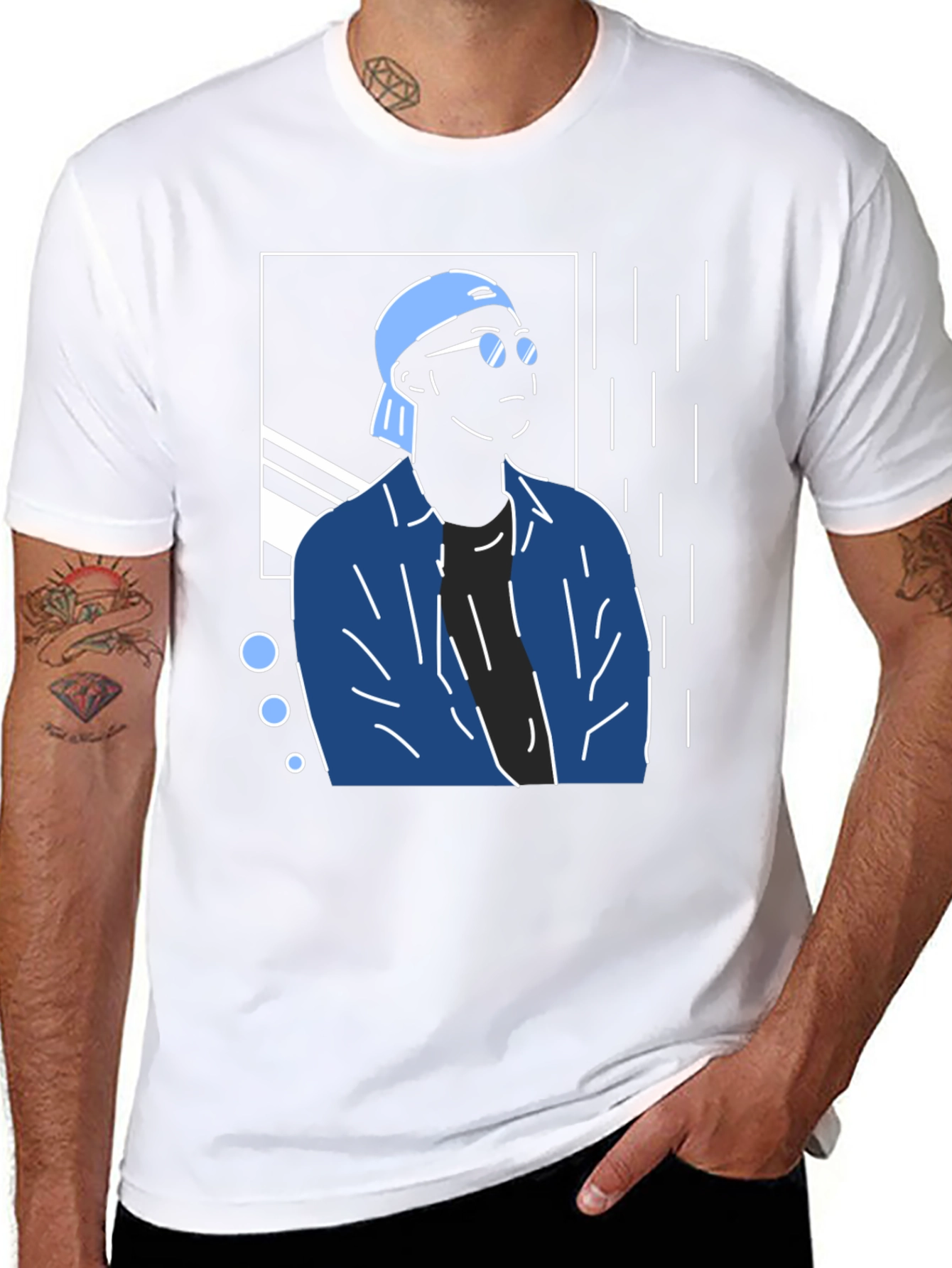 Trendy Graphic Tee - Cool Man Design