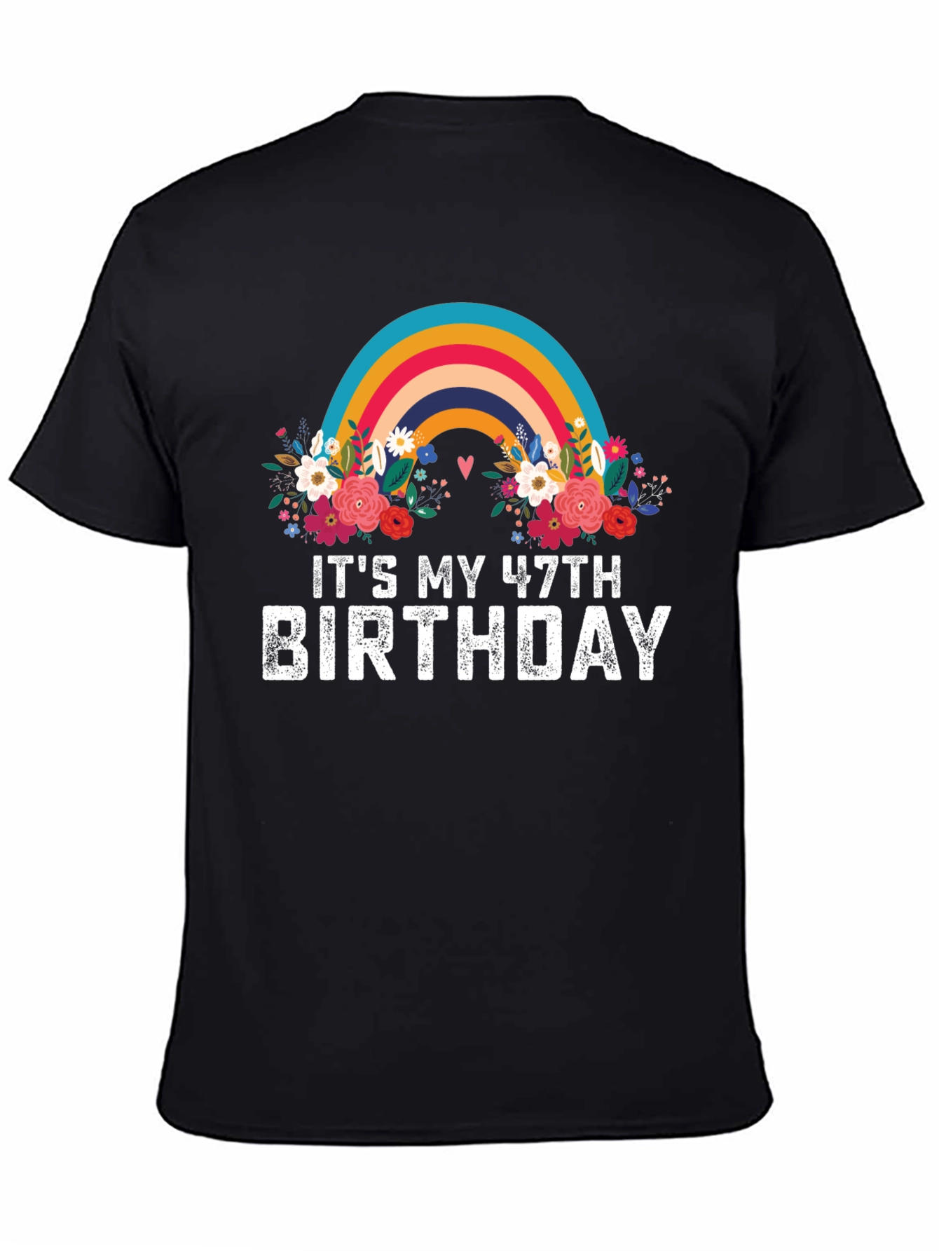 47th Birthday Rainbow Floral T-Shirt