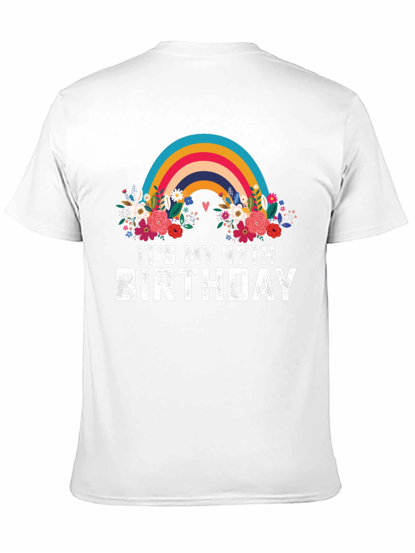 47th Birthday Rainbow Floral T-Shirt