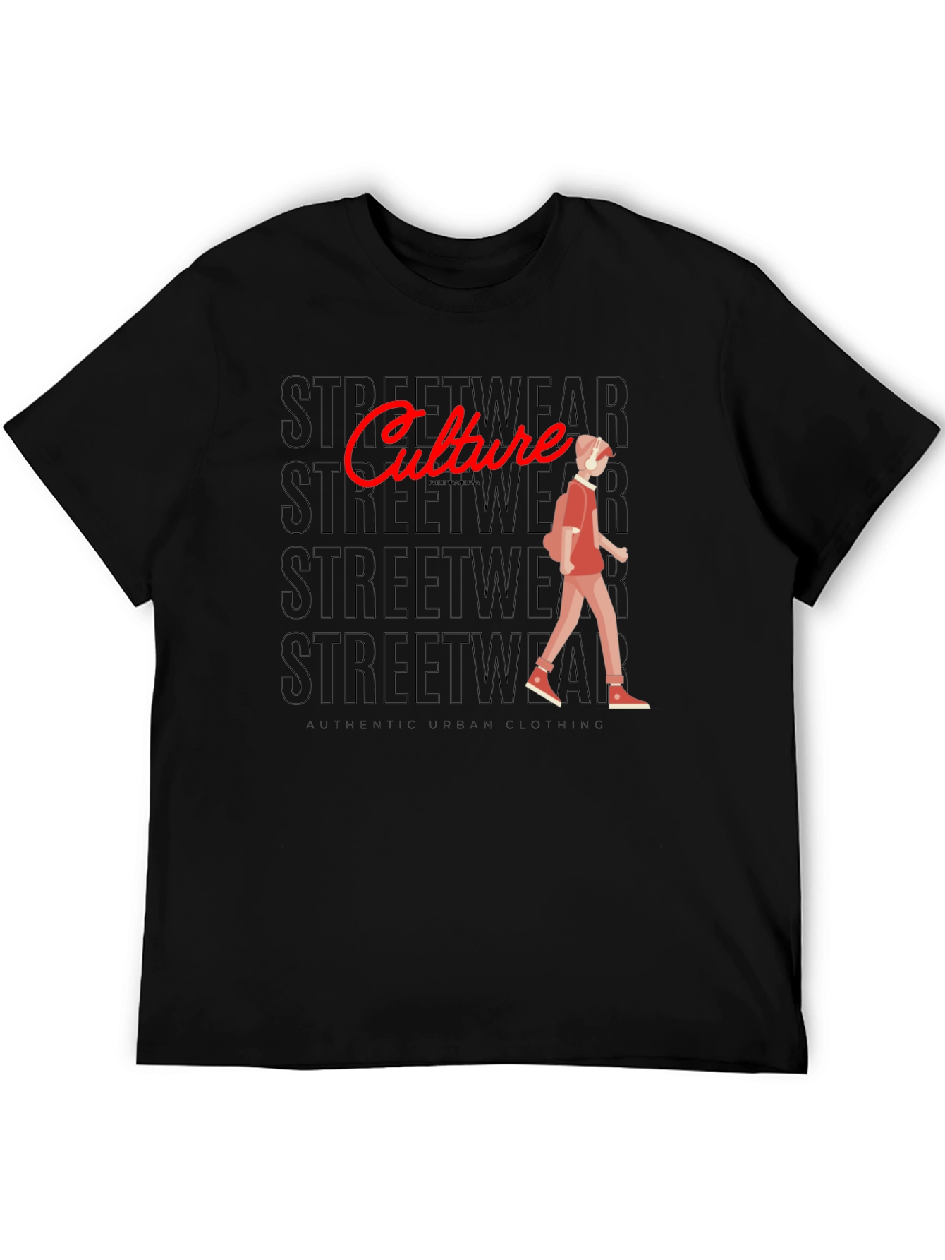 Streetwear Culture Graphic Black T-Shirt