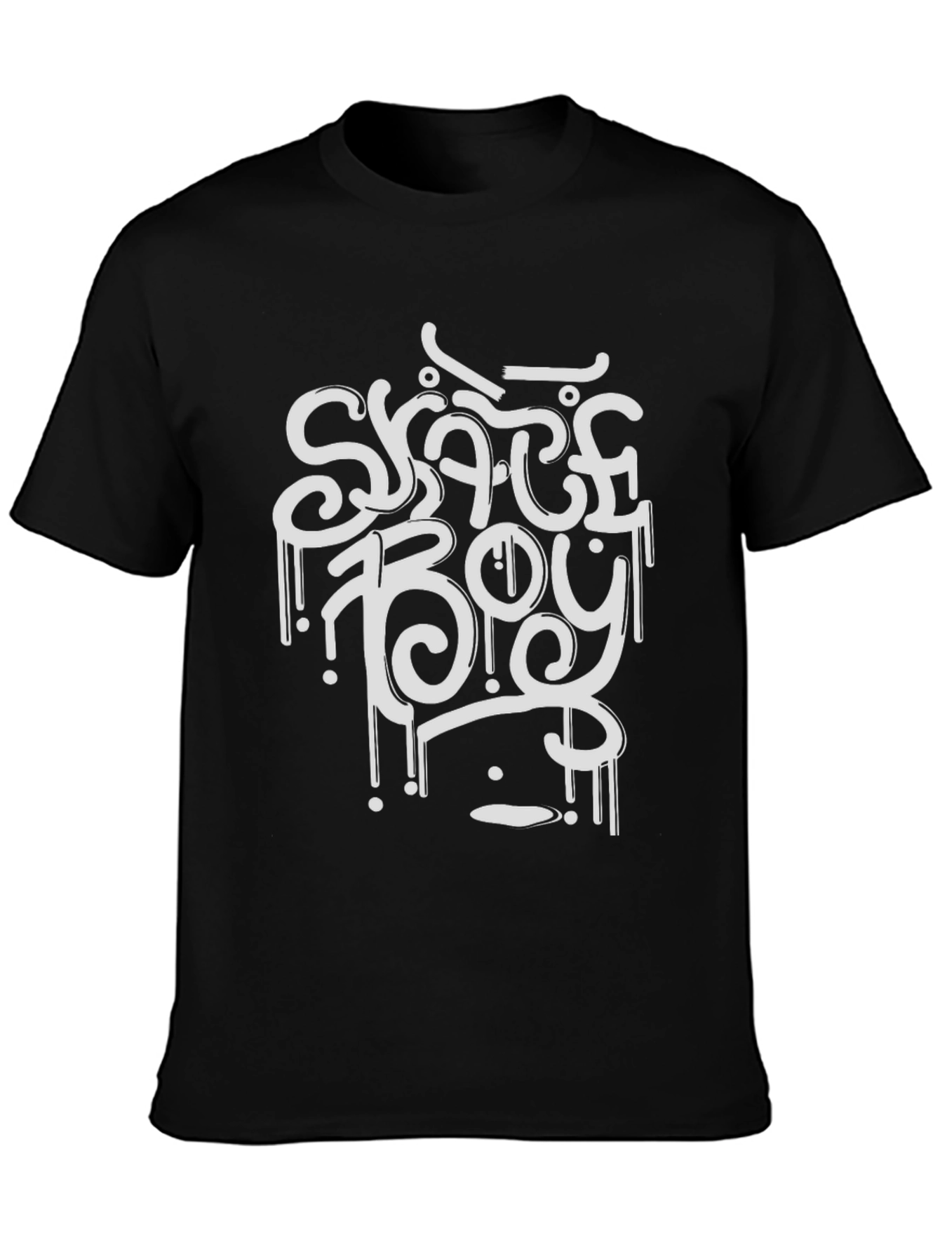 Skate Boy Graphic T-Shirt - Black