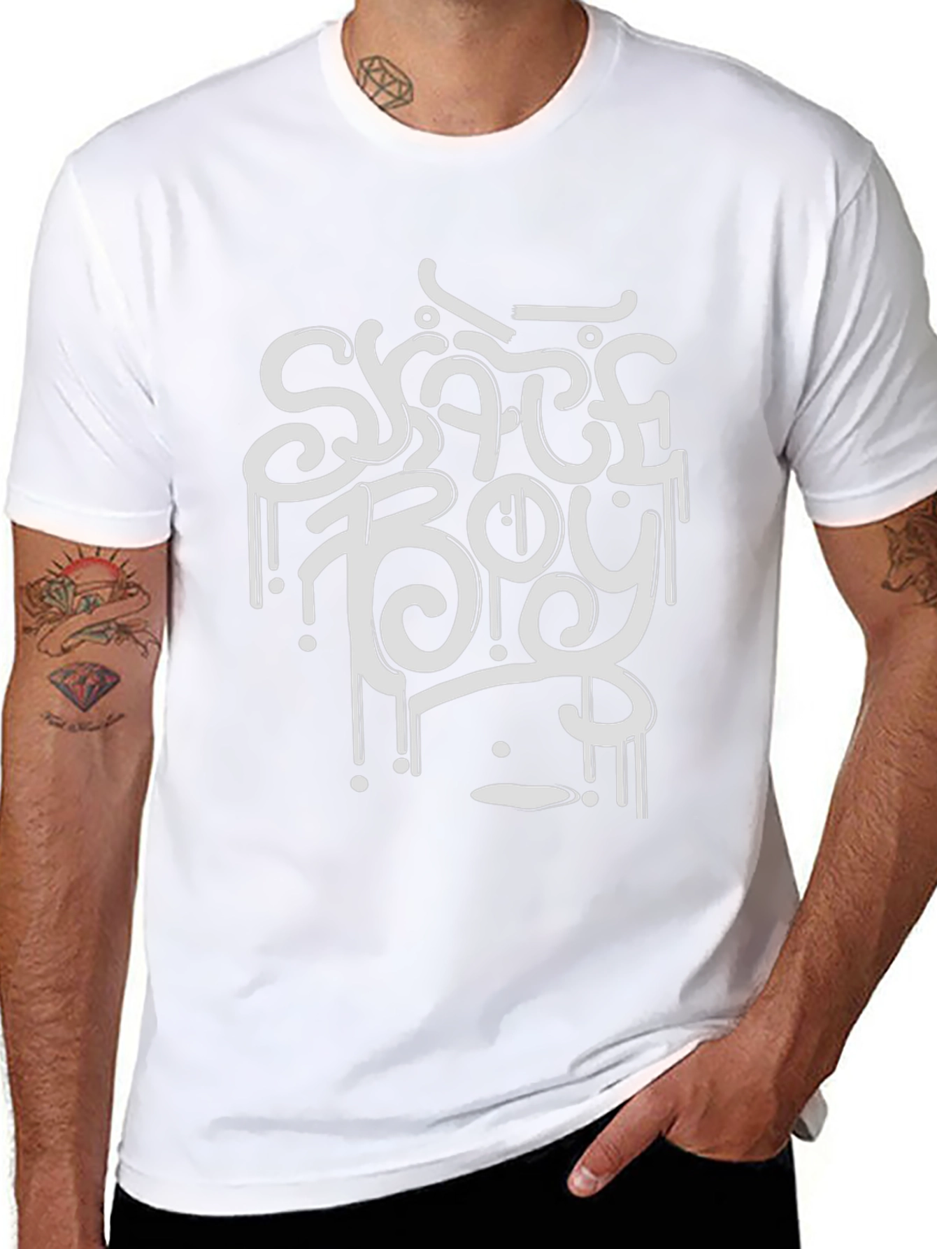 Skate Boy Graphic T-Shirt - Black