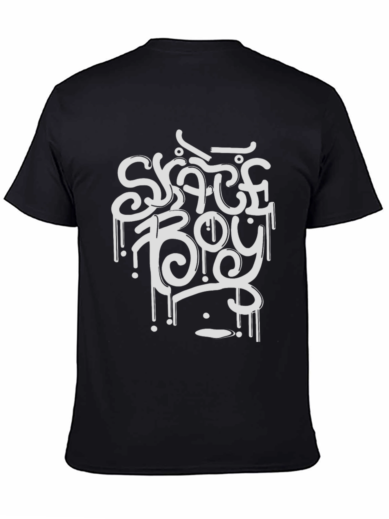 Skate Boy Graphic T-Shirt - Black