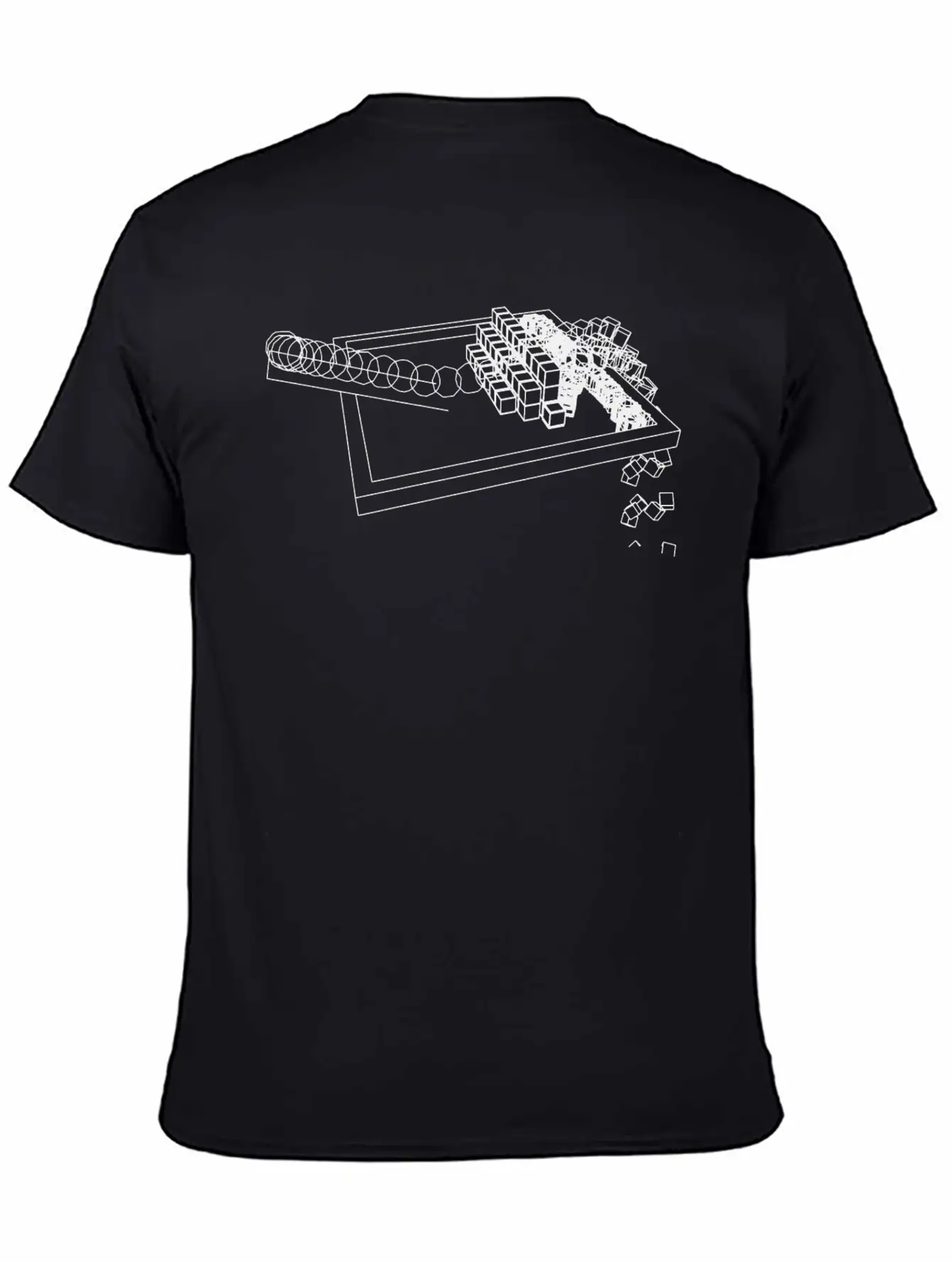 3D Ball Hitting A Pile Of Boxes [Animation] Lightweight Cotton T-Shirt – Daily Comfort Graphic Shirt