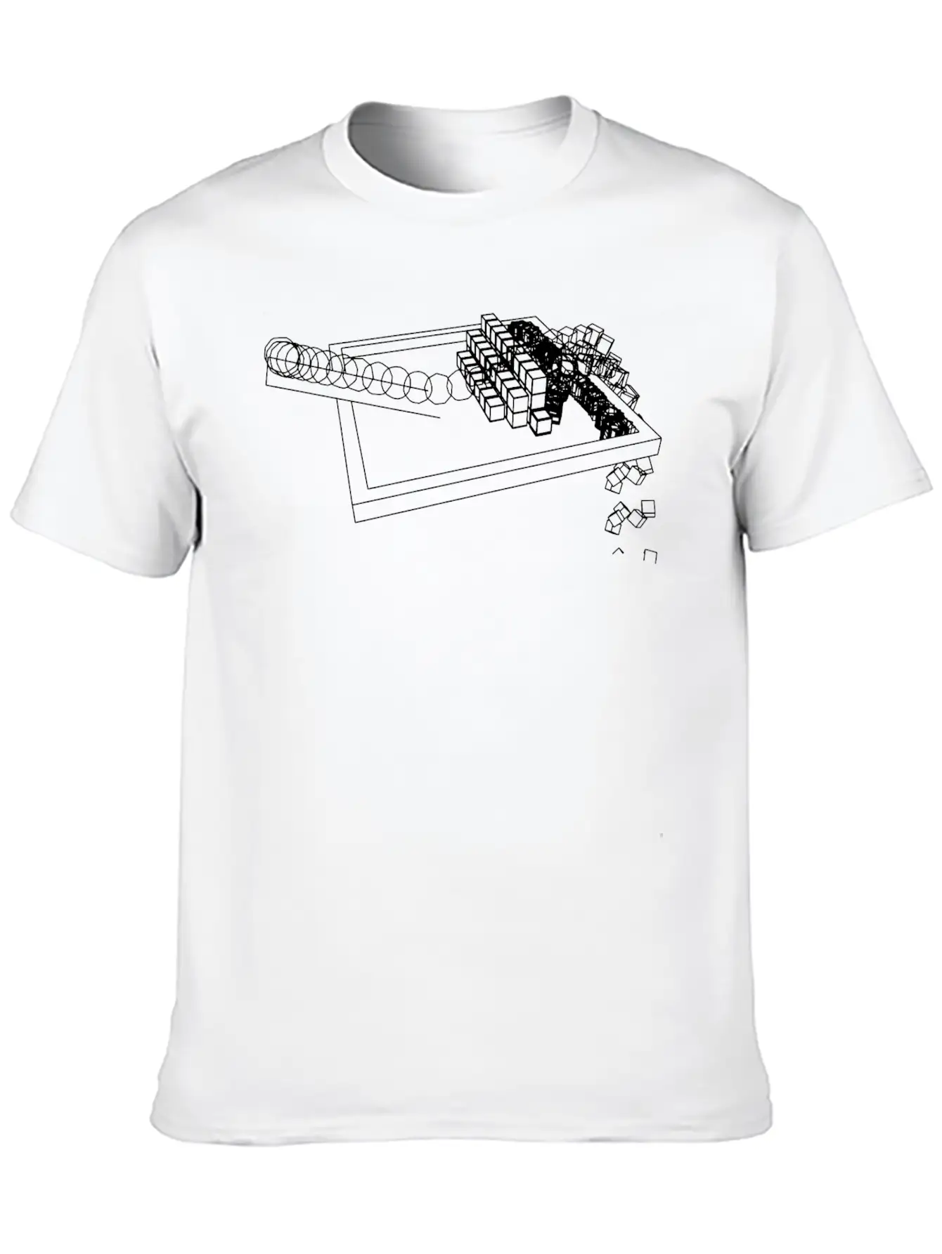 3D Ball Hitting A Pile Of Boxes [Animation] Lightweight Cotton T-Shirt – Daily Comfort Graphic Shirt