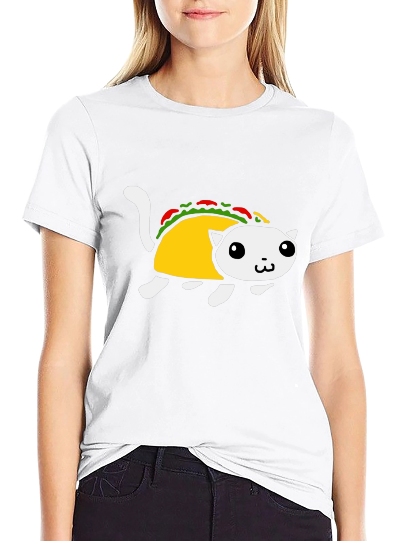 Taco Cat Graphic Tee - Black Short Sleeve