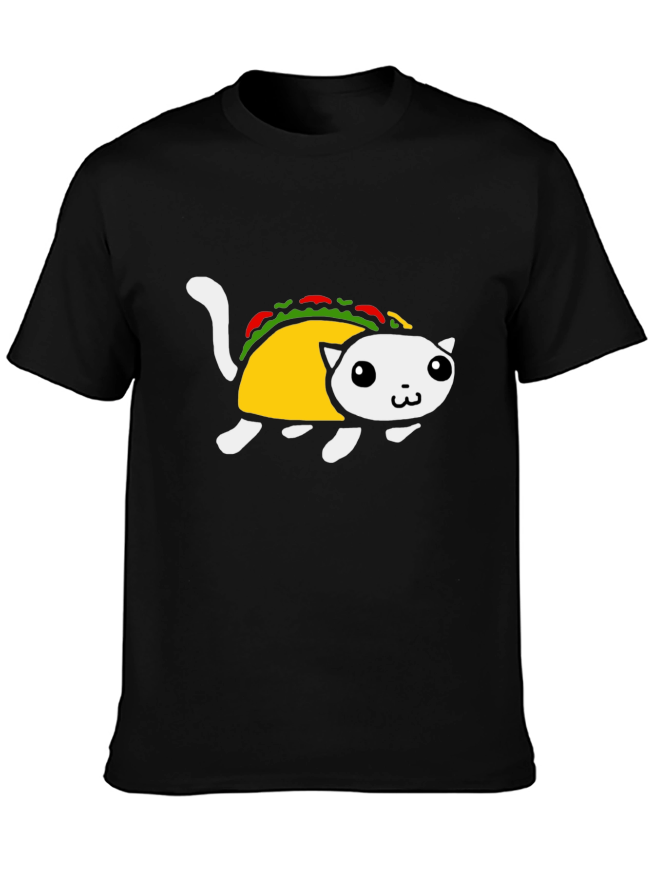 Taco Cat Graphic Tee - Black Short Sleeve