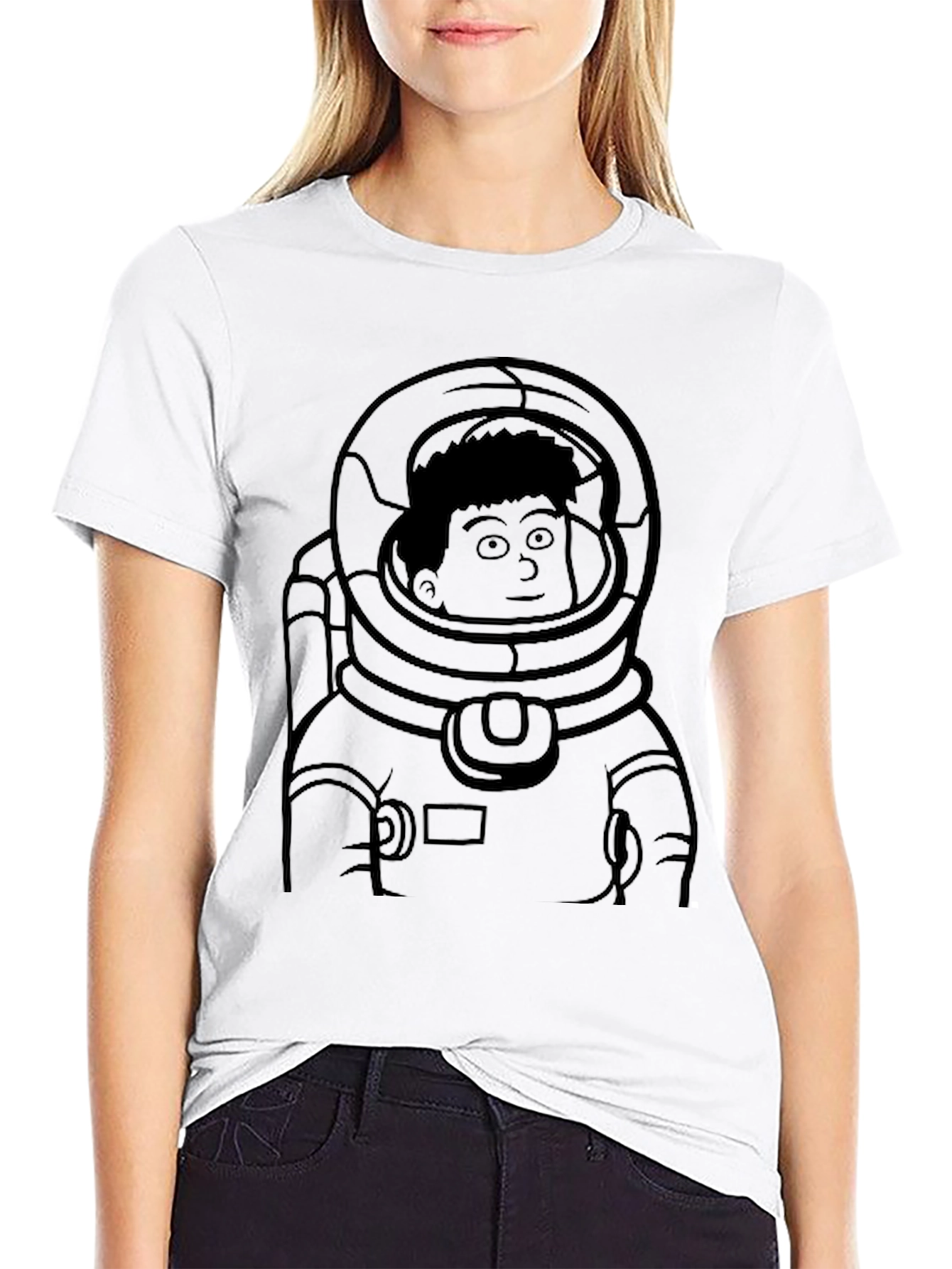 Astronaut Graphic Black T-Shirt Space Suit Design