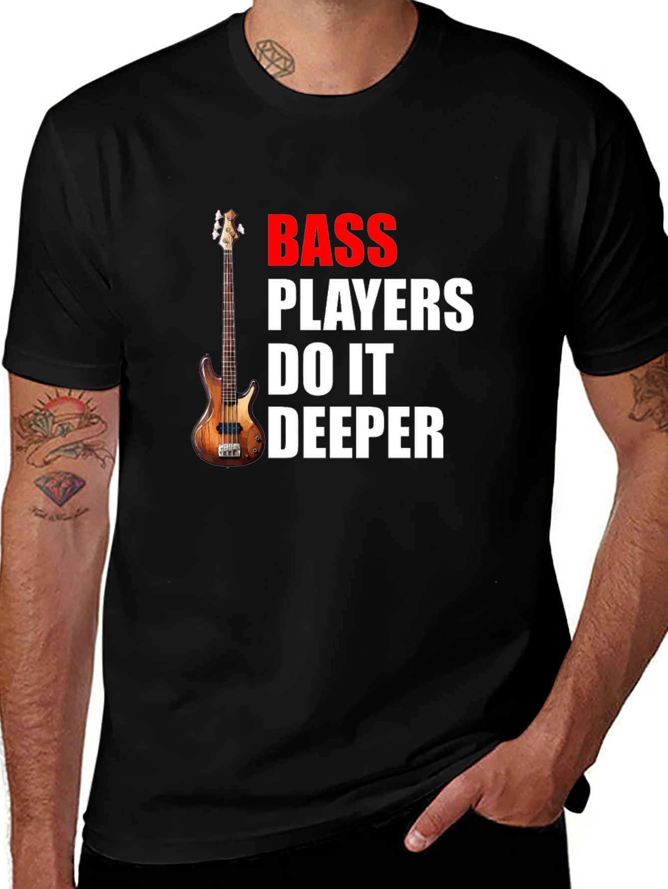 Bass Players Do It Deeper Graphic T-Shirt
