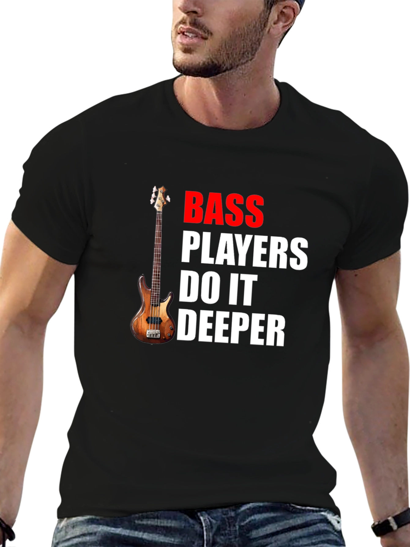 Bass Players Do It Deeper Graphic T-Shirt