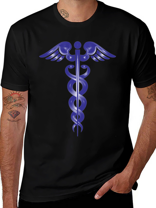 Caduceus Symbol Black T-Shirt - Medical & Health