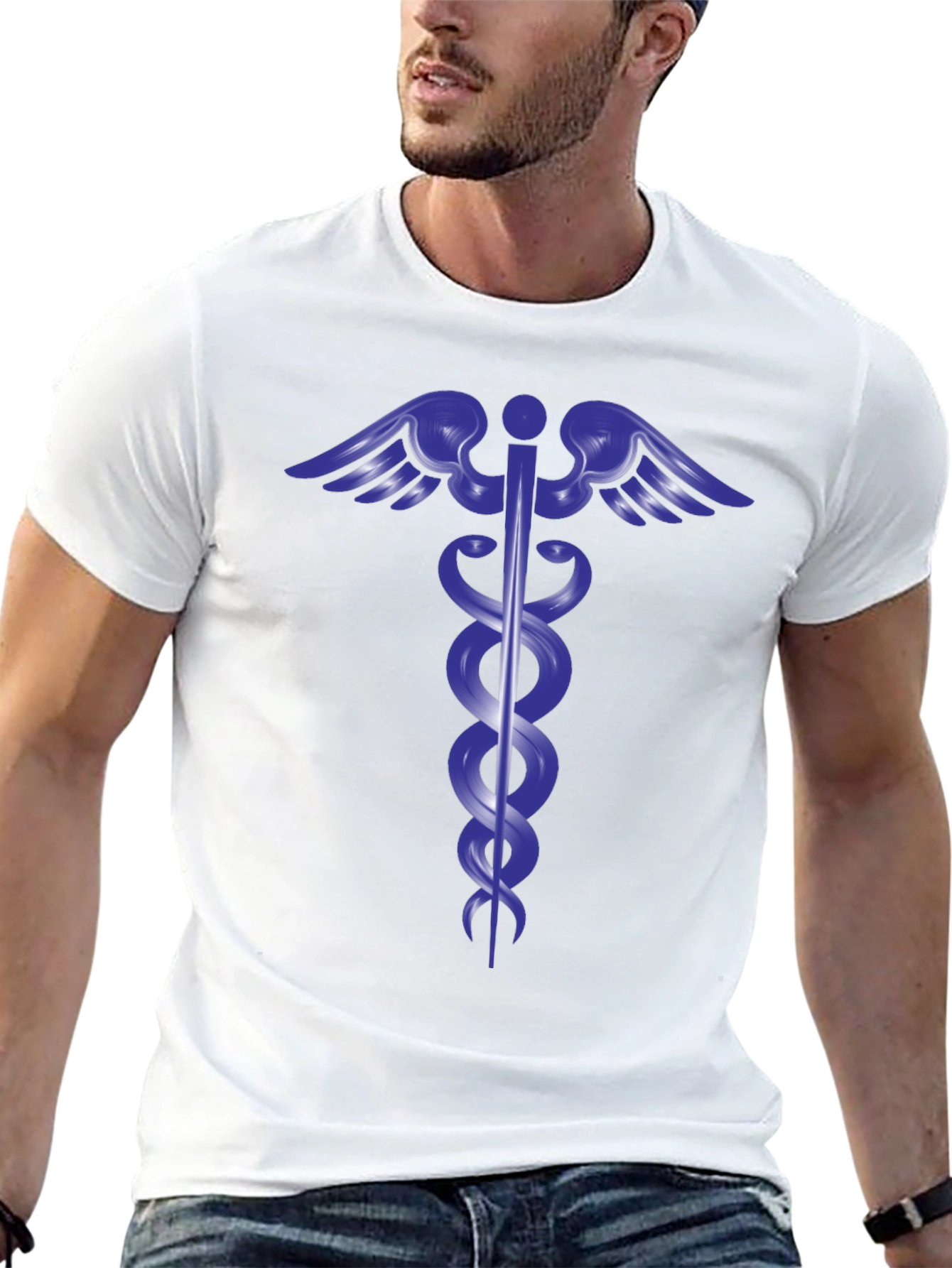 Caduceus Symbol Black T-Shirt - Medical & Health
