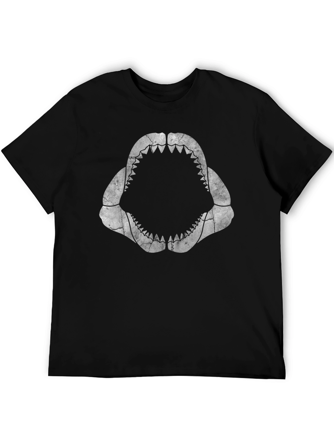 Shark Jaws Graphic Tee - Black Cotton T-Shirt