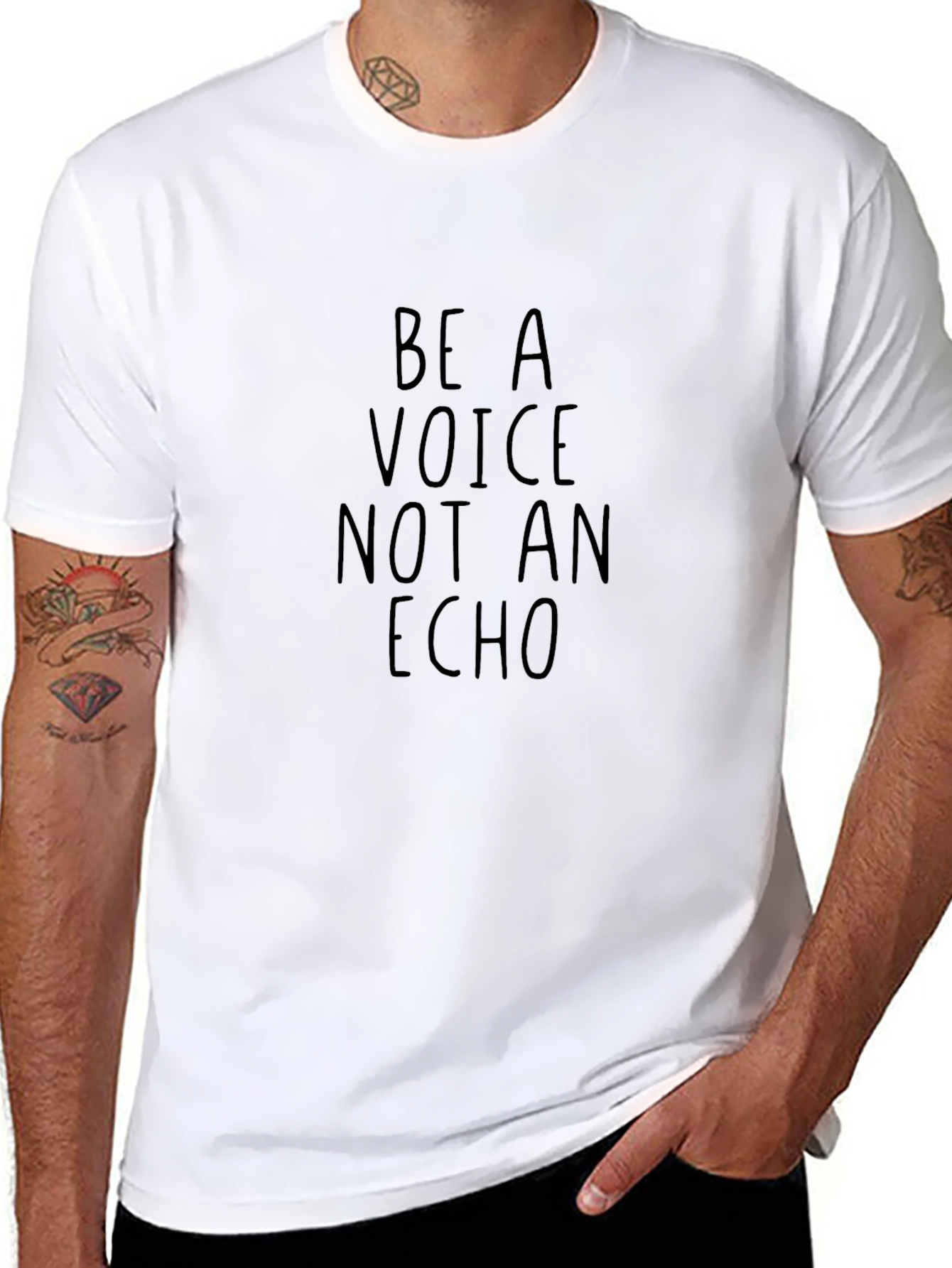 Be A Voice Tee - Motivational Black T-Shirt