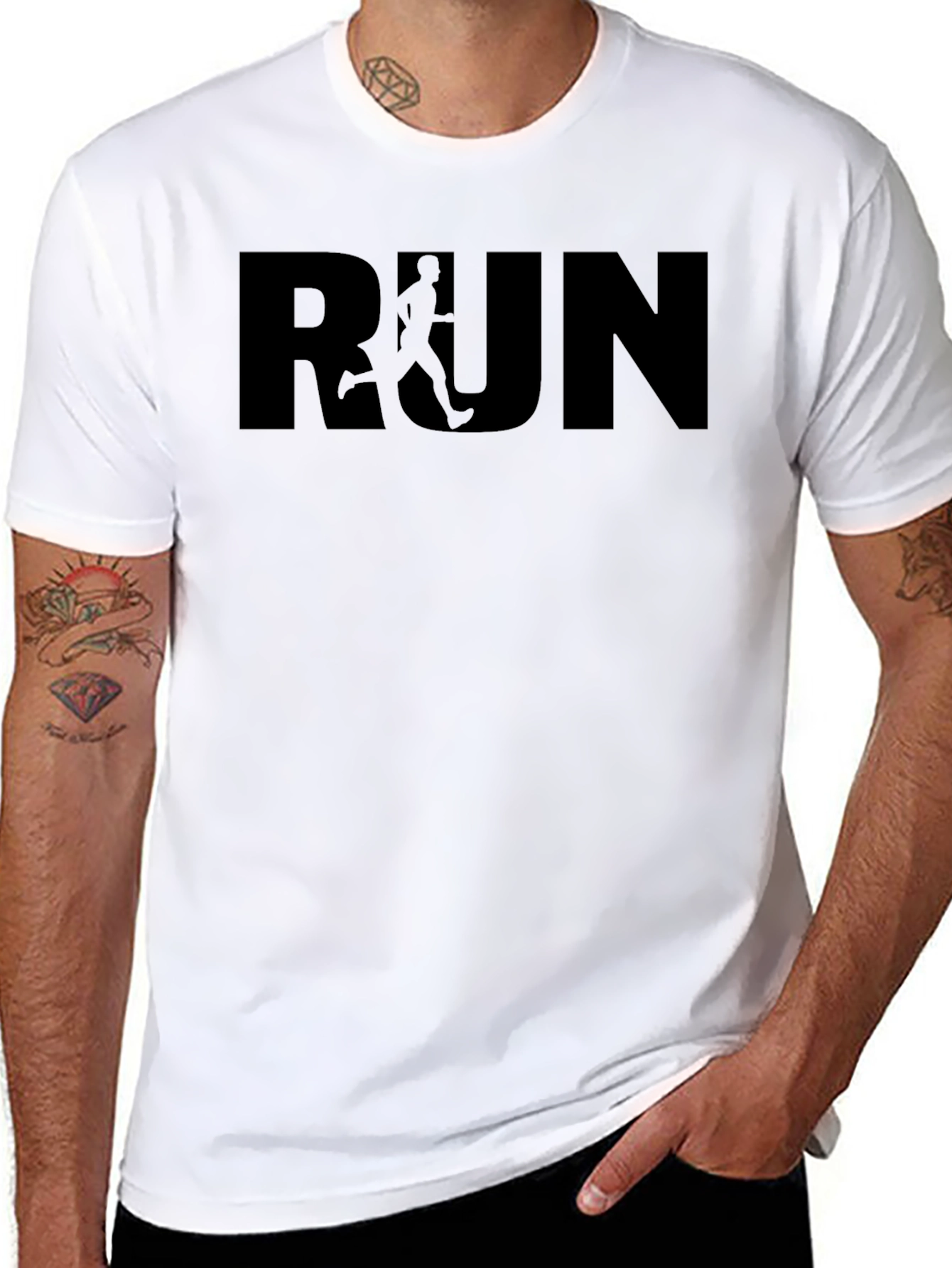 Run Graphic Tee - Fitness Motivation Shirt