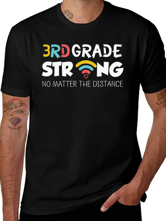 3rd Grade Strong No Matter The Distance Pencil Hea Lightweight Cotton T-Shirt – Daily Comfort Graphic Shirt