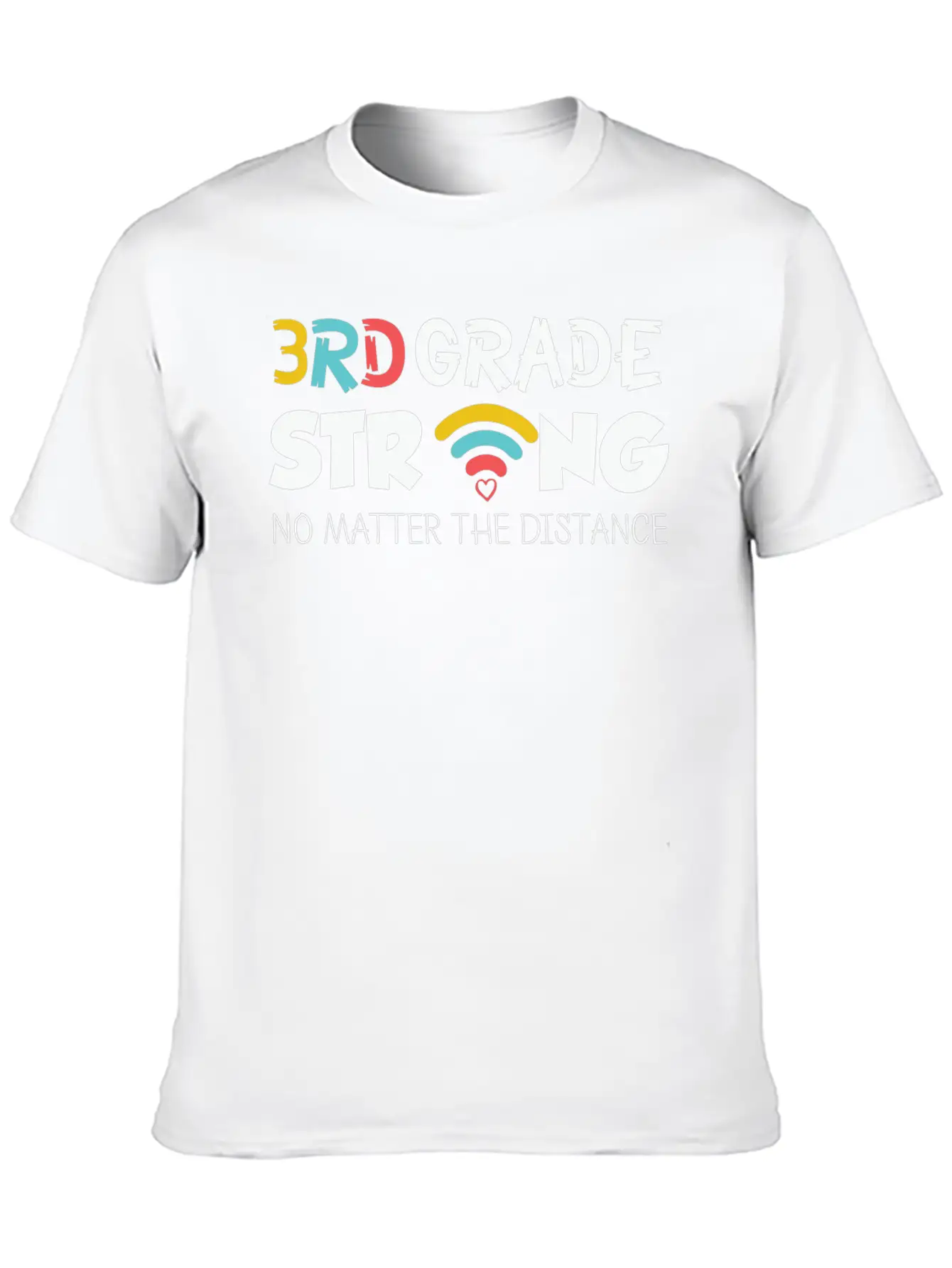 3rd Grade Strong No Matter The Distance Pencil Hea Lightweight Cotton T-Shirt – Daily Comfort Graphic Shirt