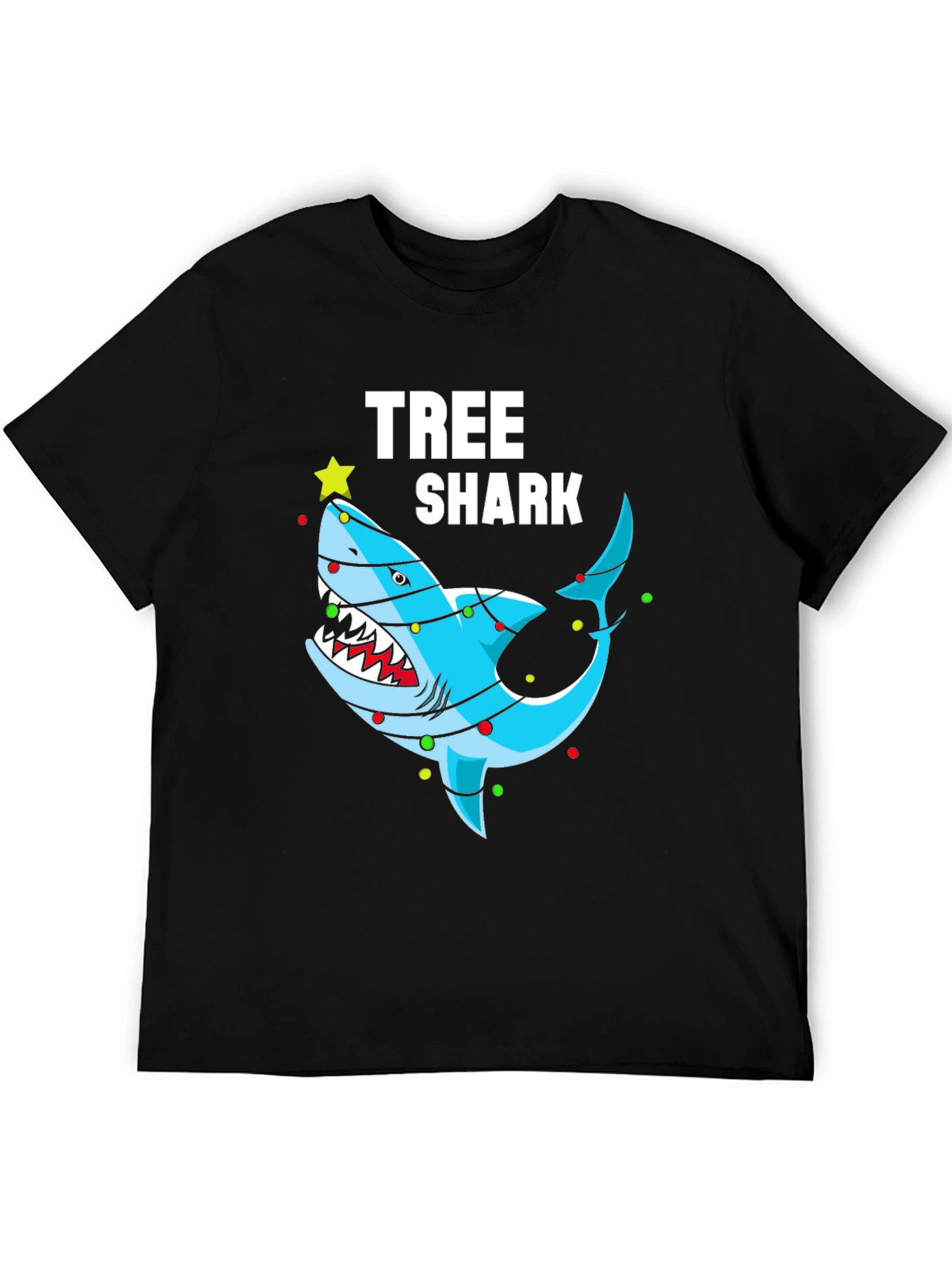 Tree Shark Christmas Graphic T-Shirt