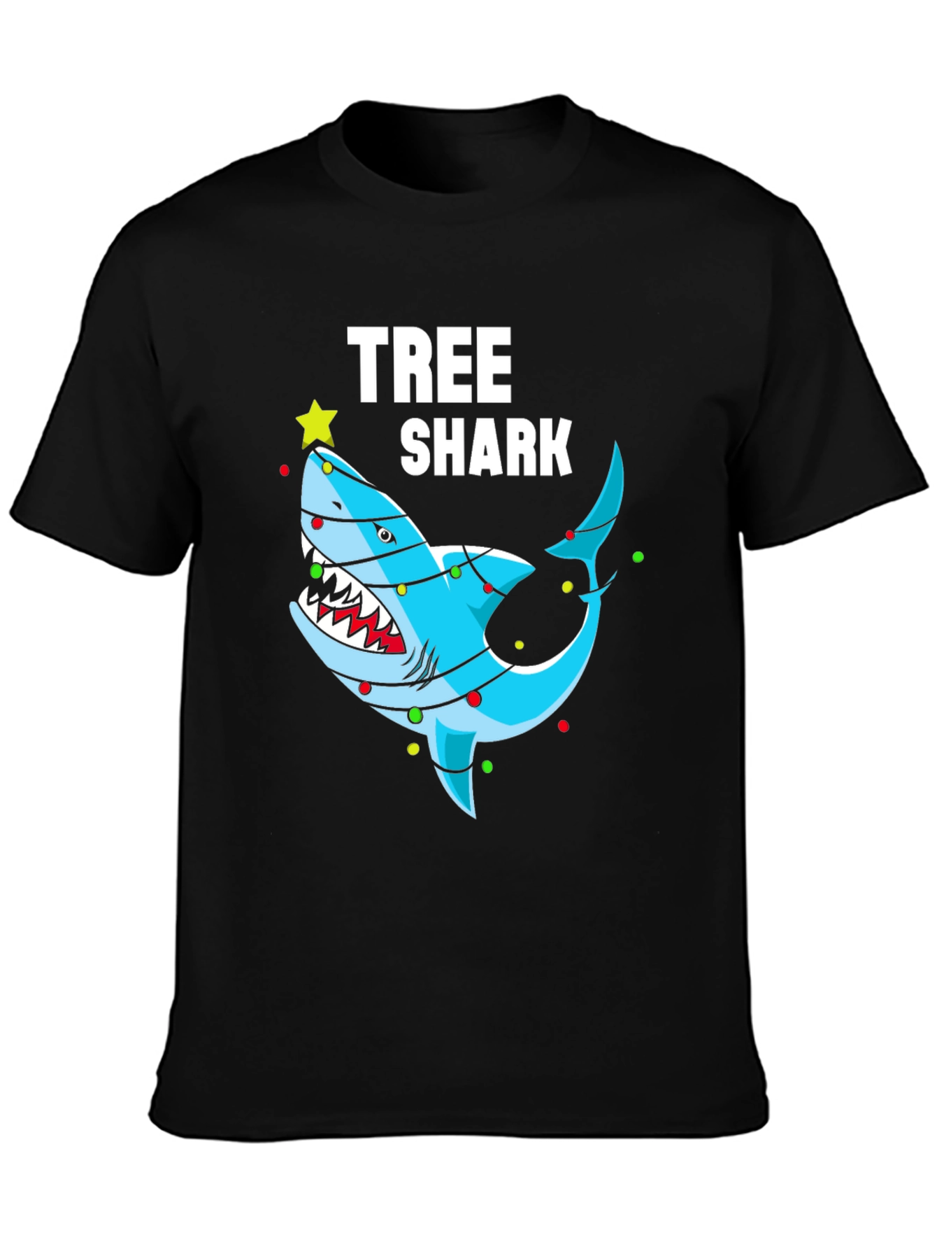 Tree Shark Christmas Graphic T-Shirt