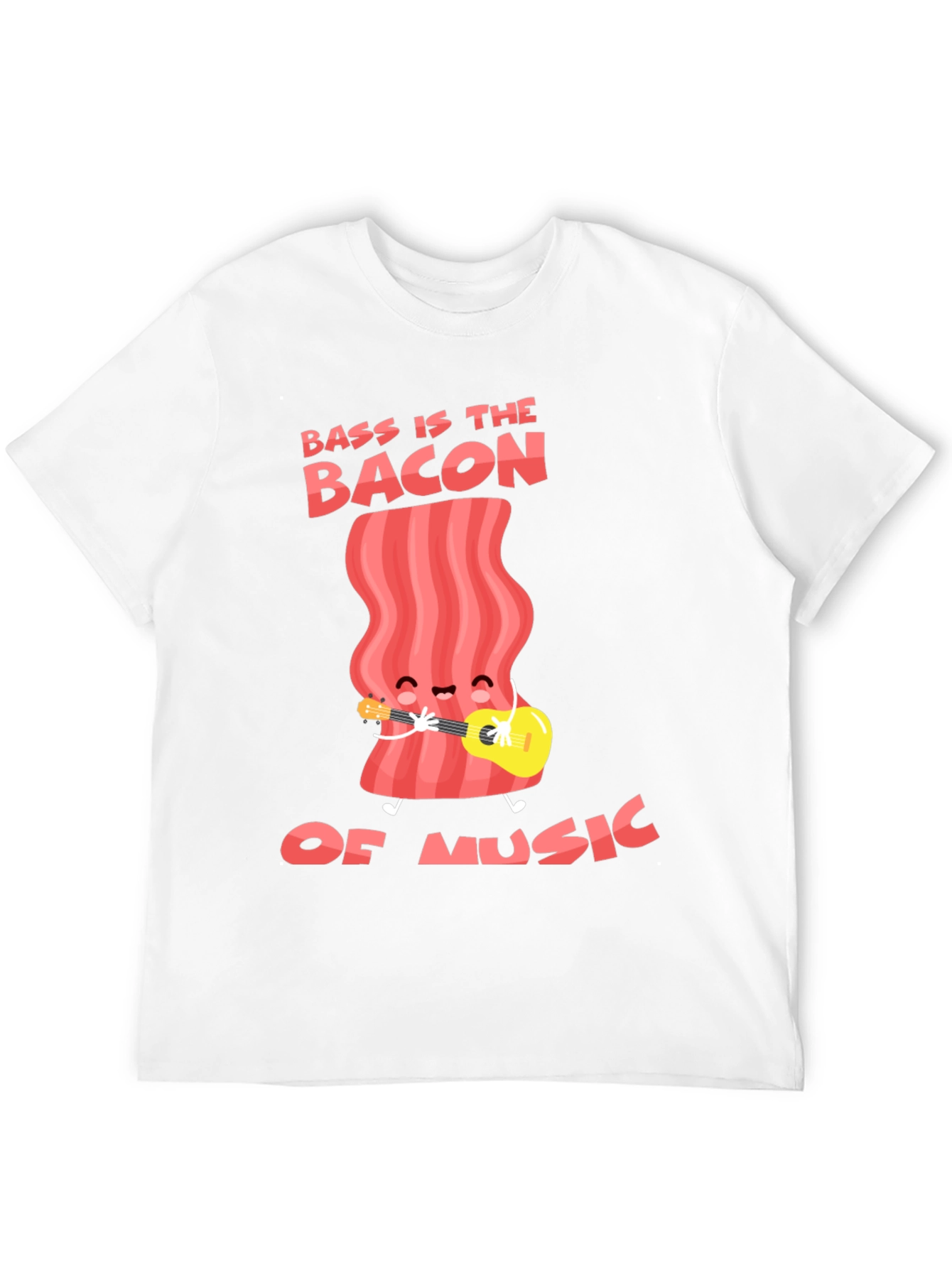 Bass is the Bacon of Music Funny Black T-Shirt