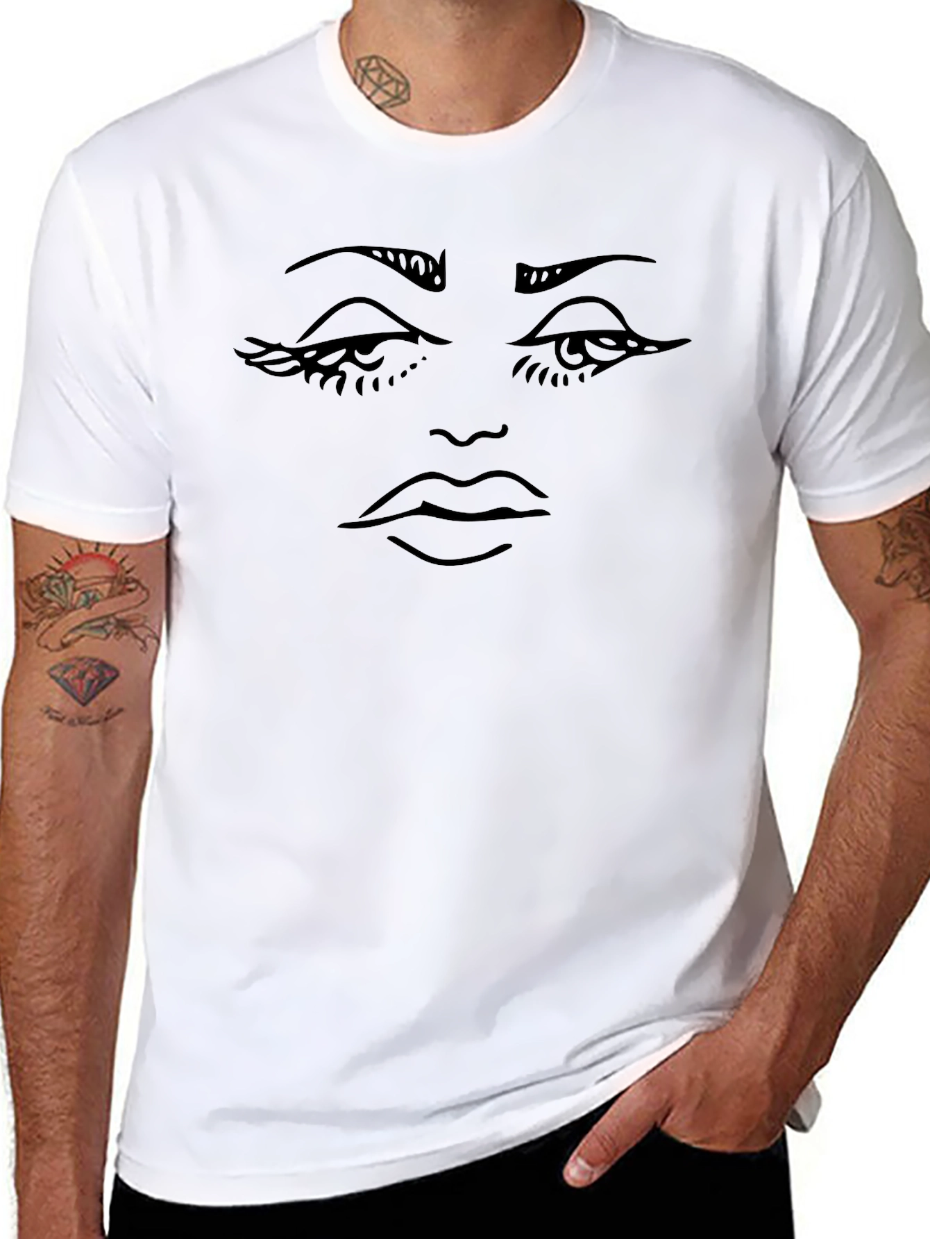 Abstract Face Graphic T-Shirt