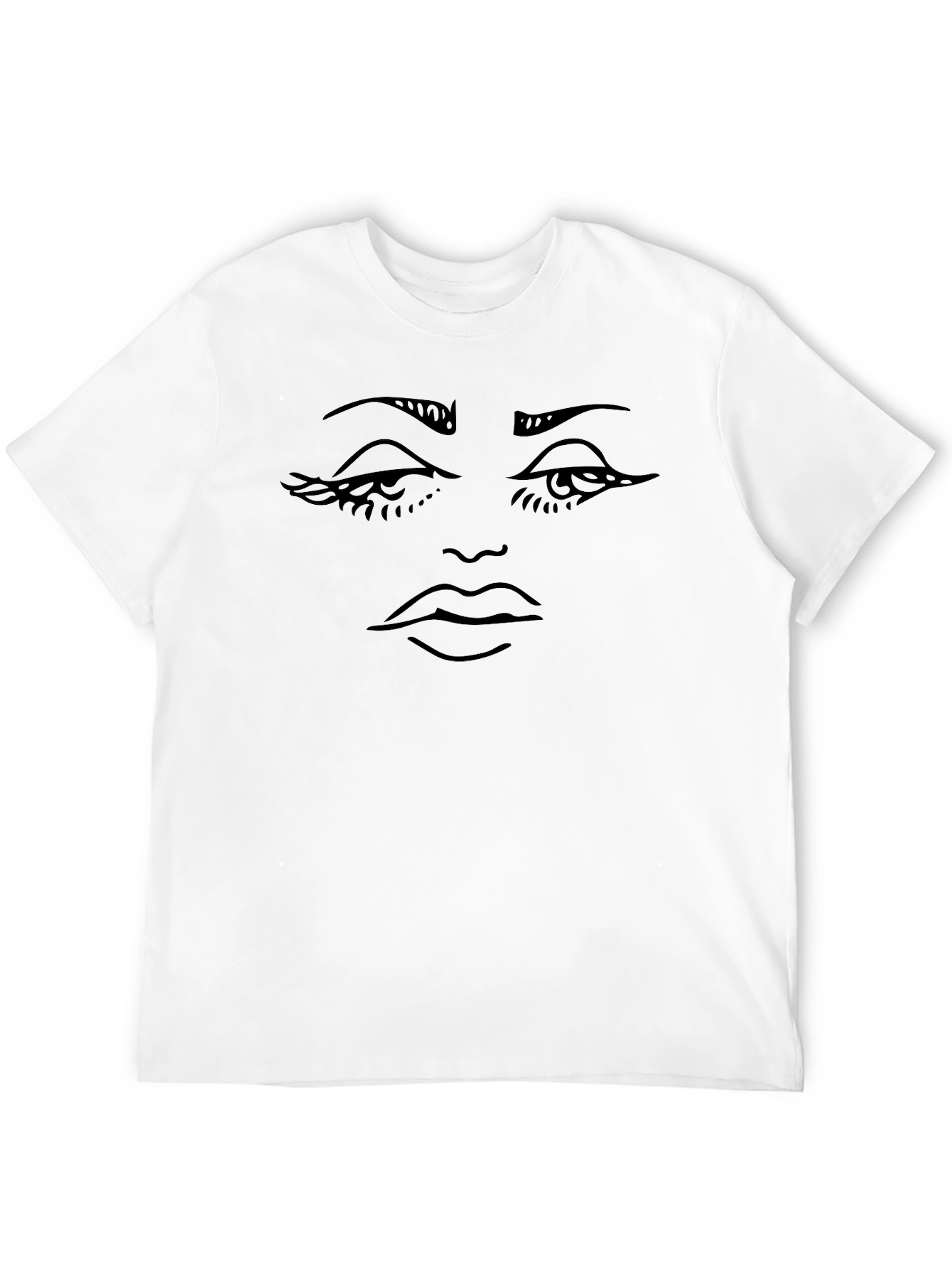 Abstract Face Graphic T-Shirt