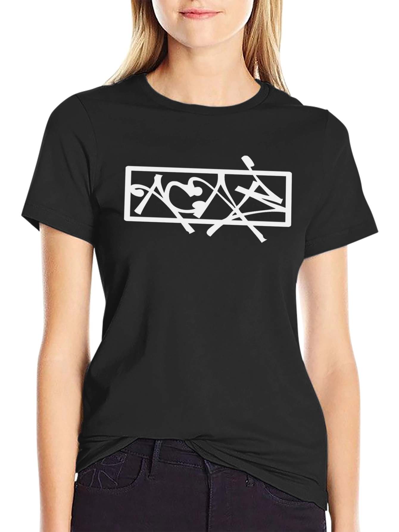 Abstract Graphic Tee - Stylish Black Cotton T-Shirt