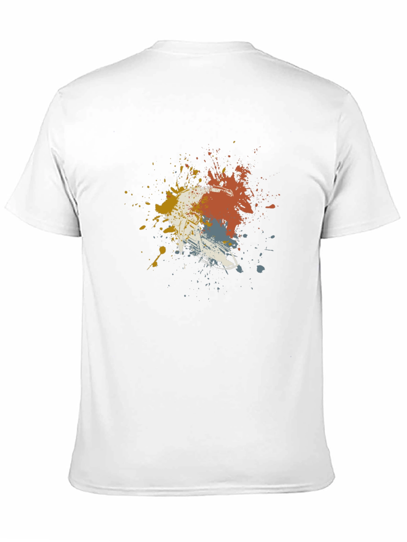 Abstract Paint Splatter Skier Graphic T-Shirt - Black