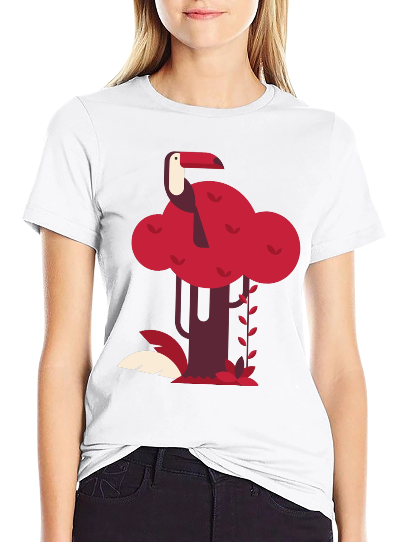 Tropical Toucan Graphic Tee - Black