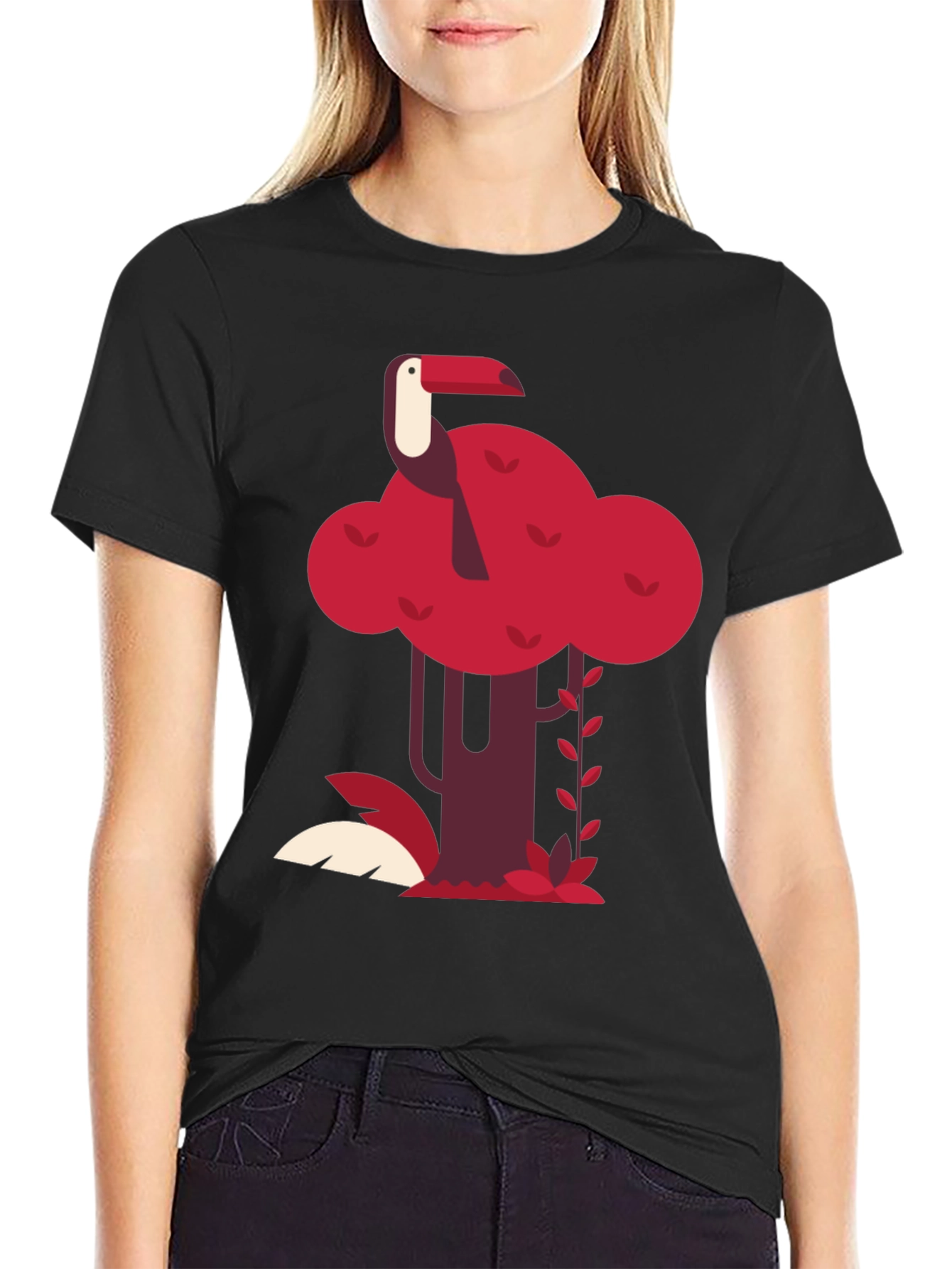 Tropical Toucan Graphic Tee - Black
