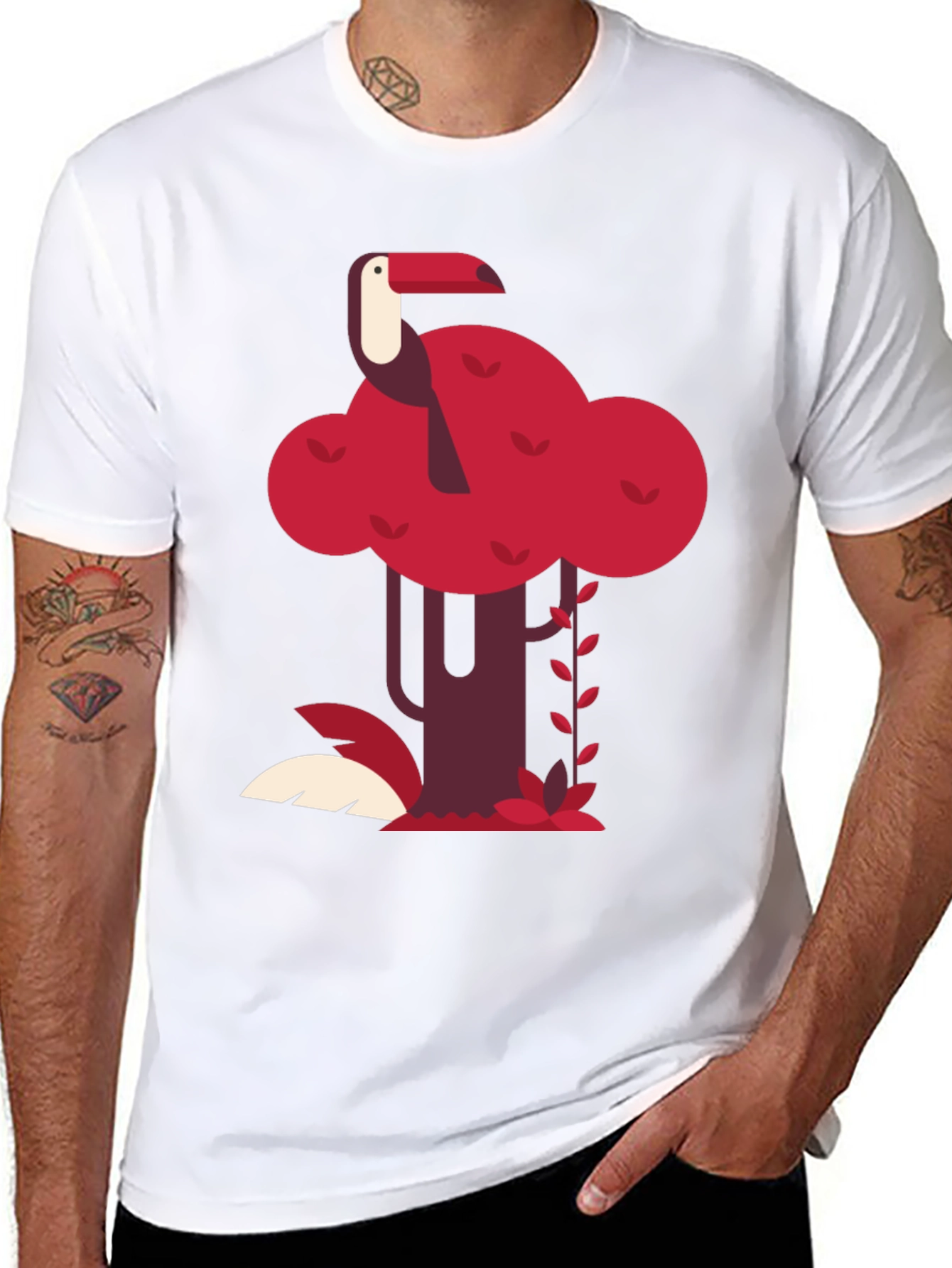 Tropical Toucan Graphic Tee - Black