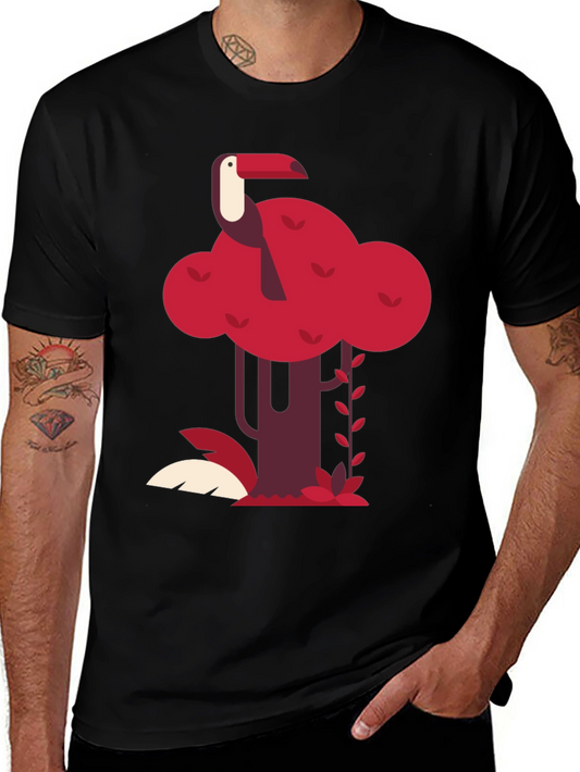 Tropical Toucan Graphic Tee - Black